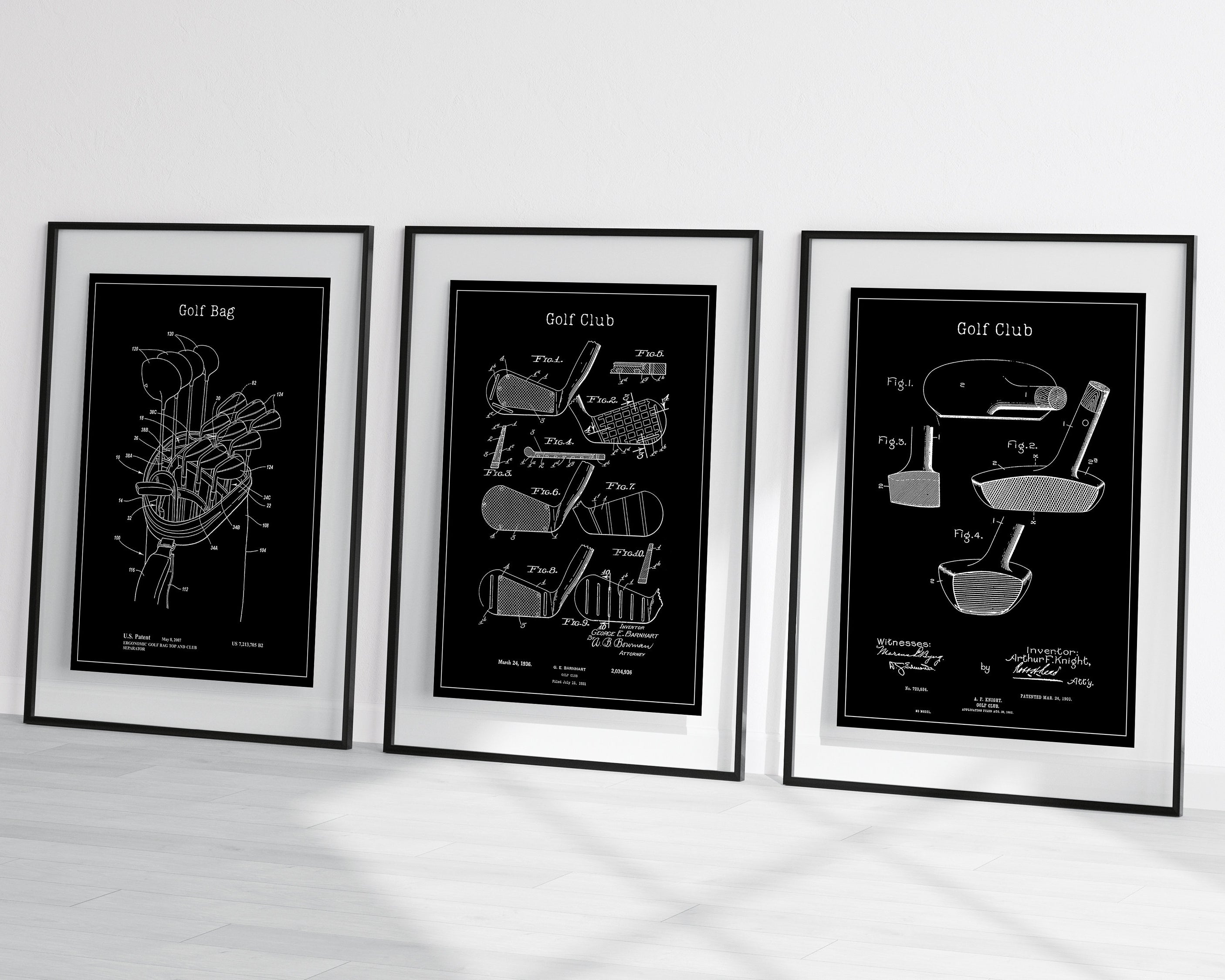 Golf Poster Vintage Patent | Digitaler Download | 6 Poster