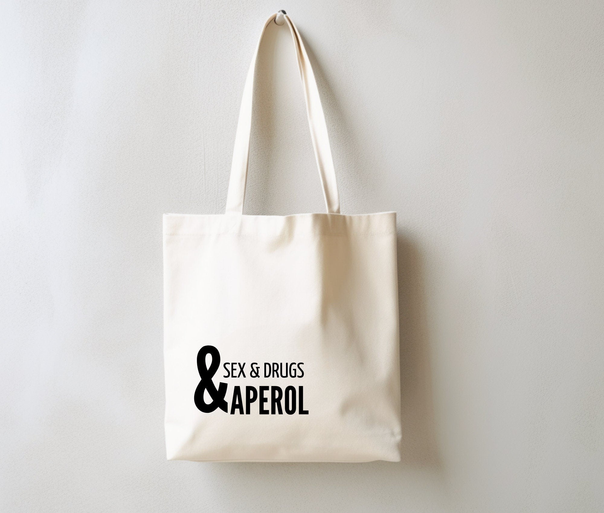 Jutebeutel | lustiger Spruch | witzige Stofftasche | Sex & Drugs and Aperol