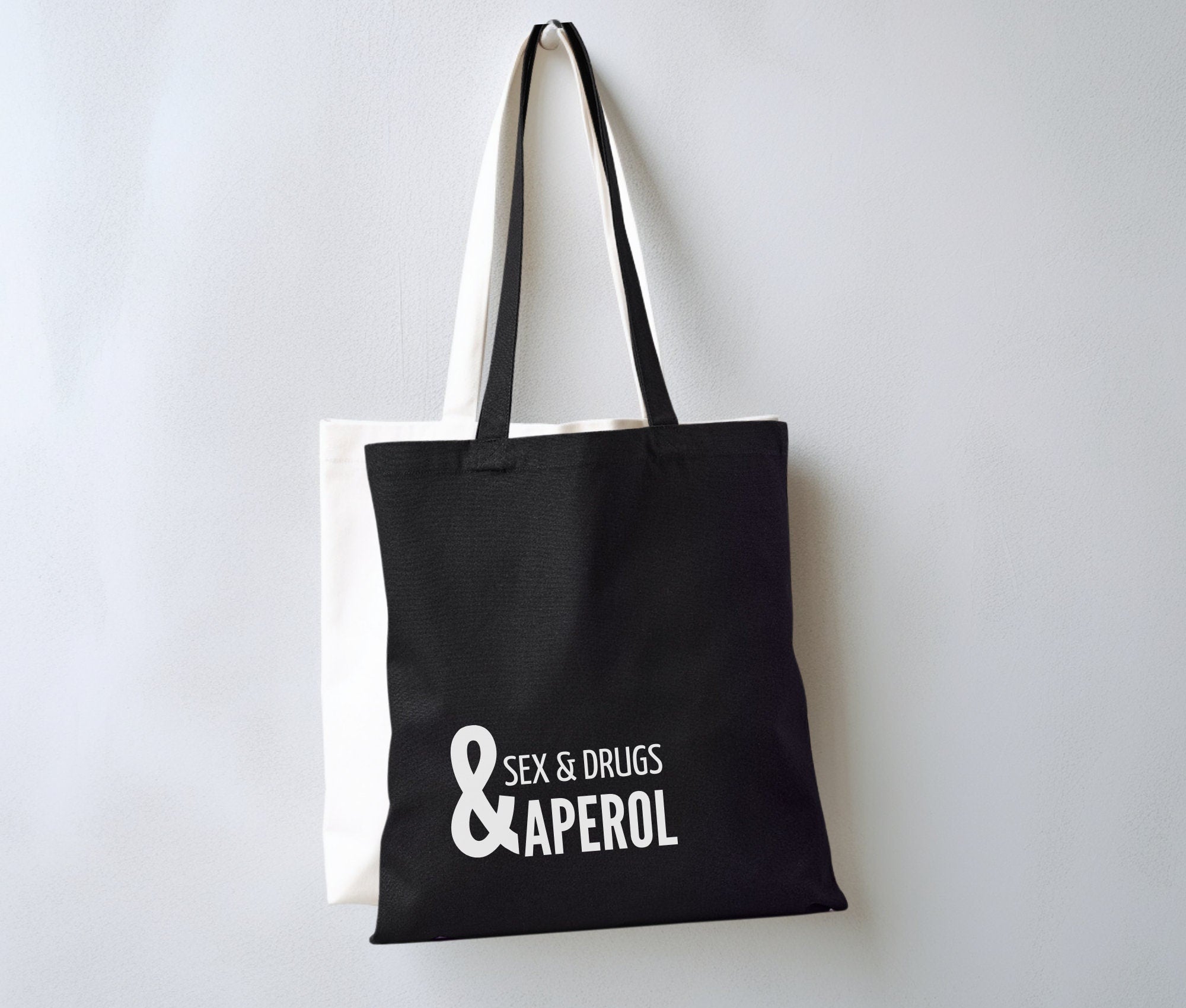 Jutebeutel | lustiger Spruch | witzige Stofftasche | Sex & Drugs and Aperol