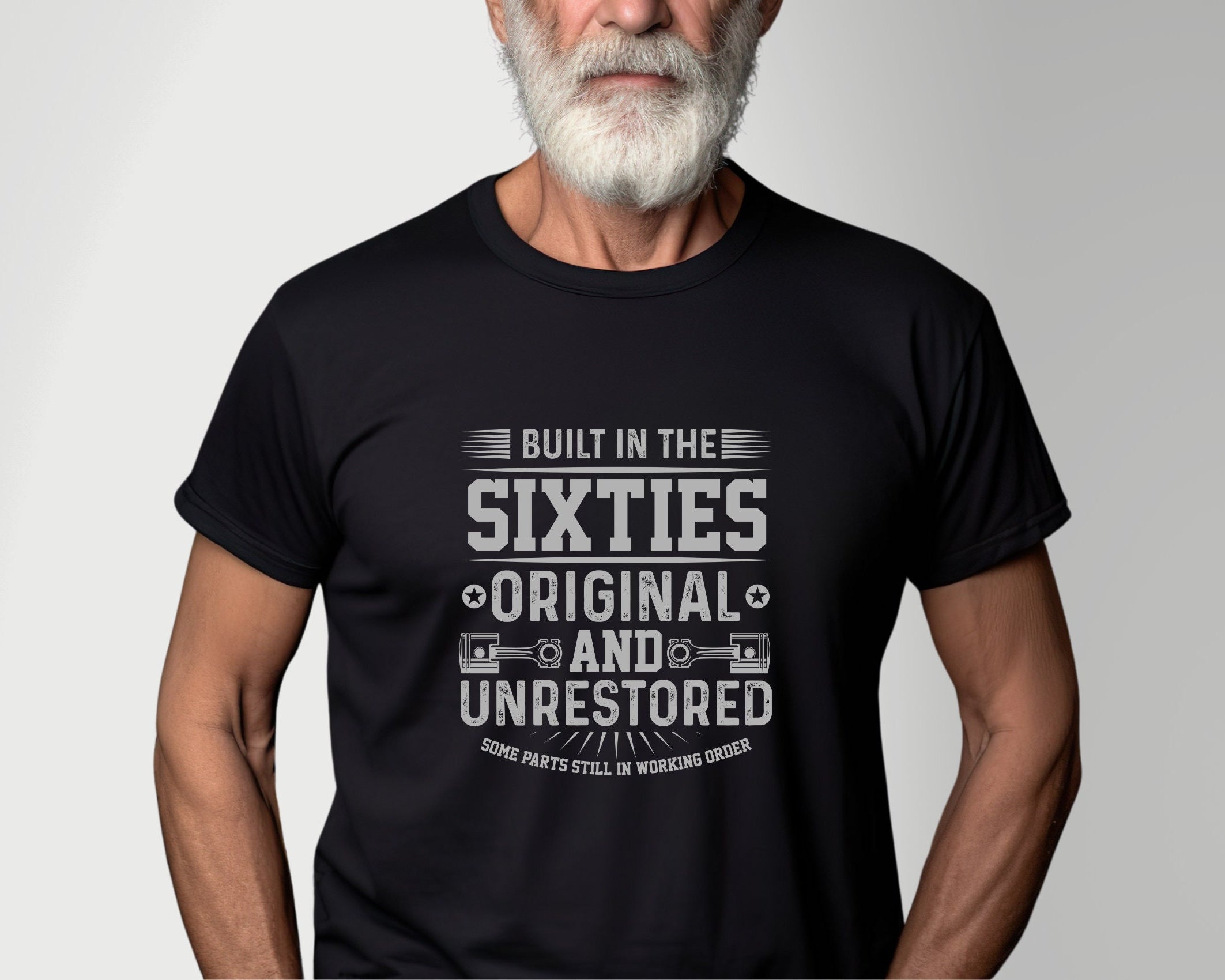 T-Shirt Herren | schwarz | Built in the Sixties | Biker 1960er Jahre