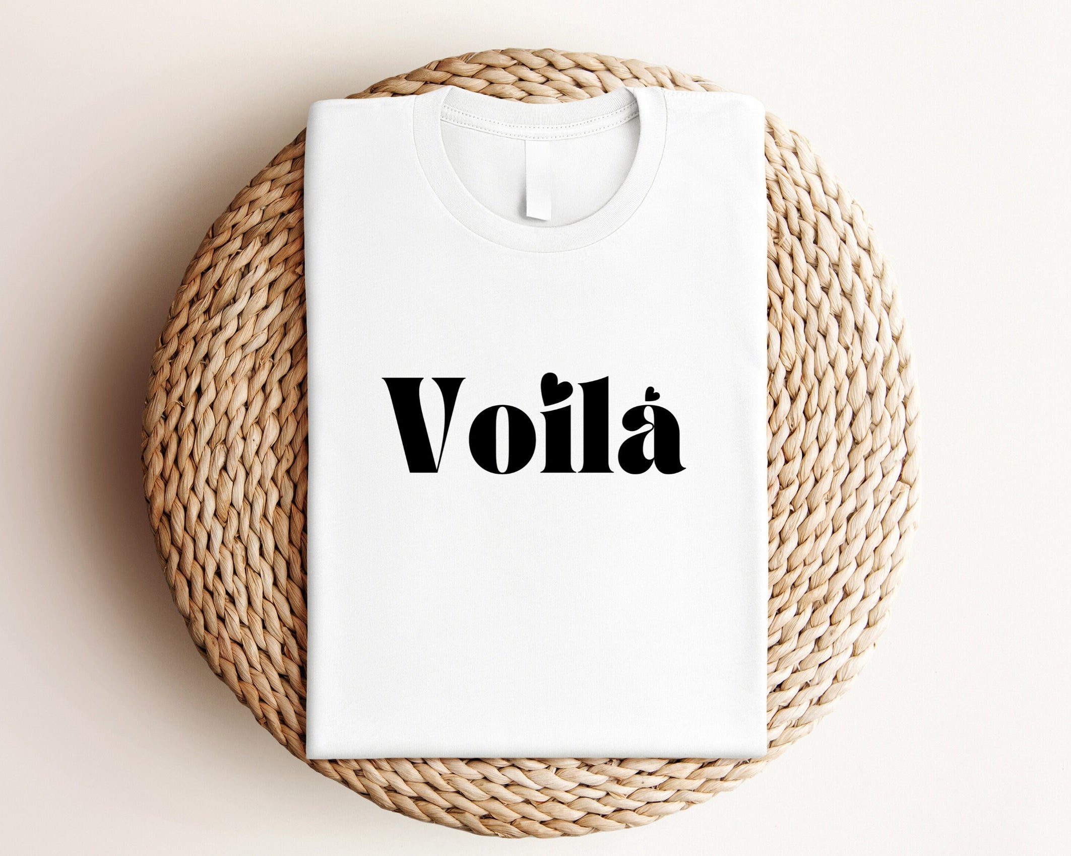 T-Shirt | Voilà | weiß mit schwarzer Beschriftung