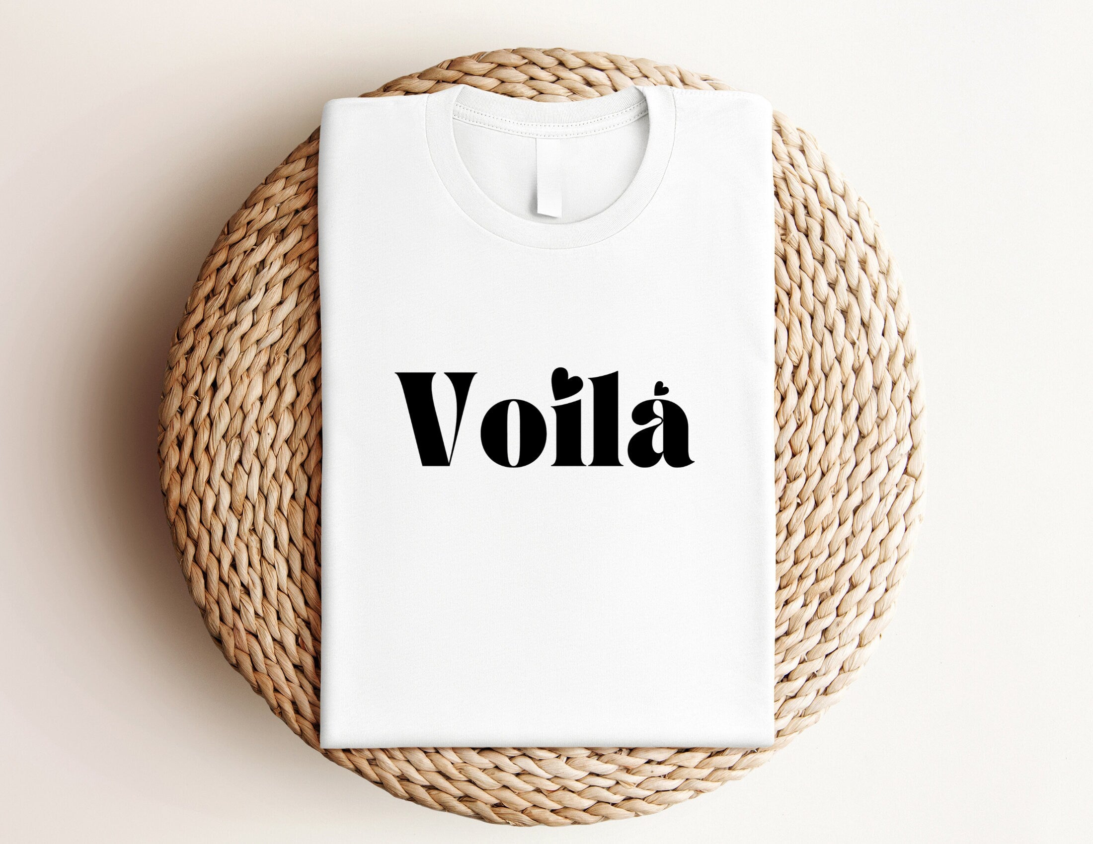 T-Shirt | Voilà | weiß mit schwarzer Beschriftung