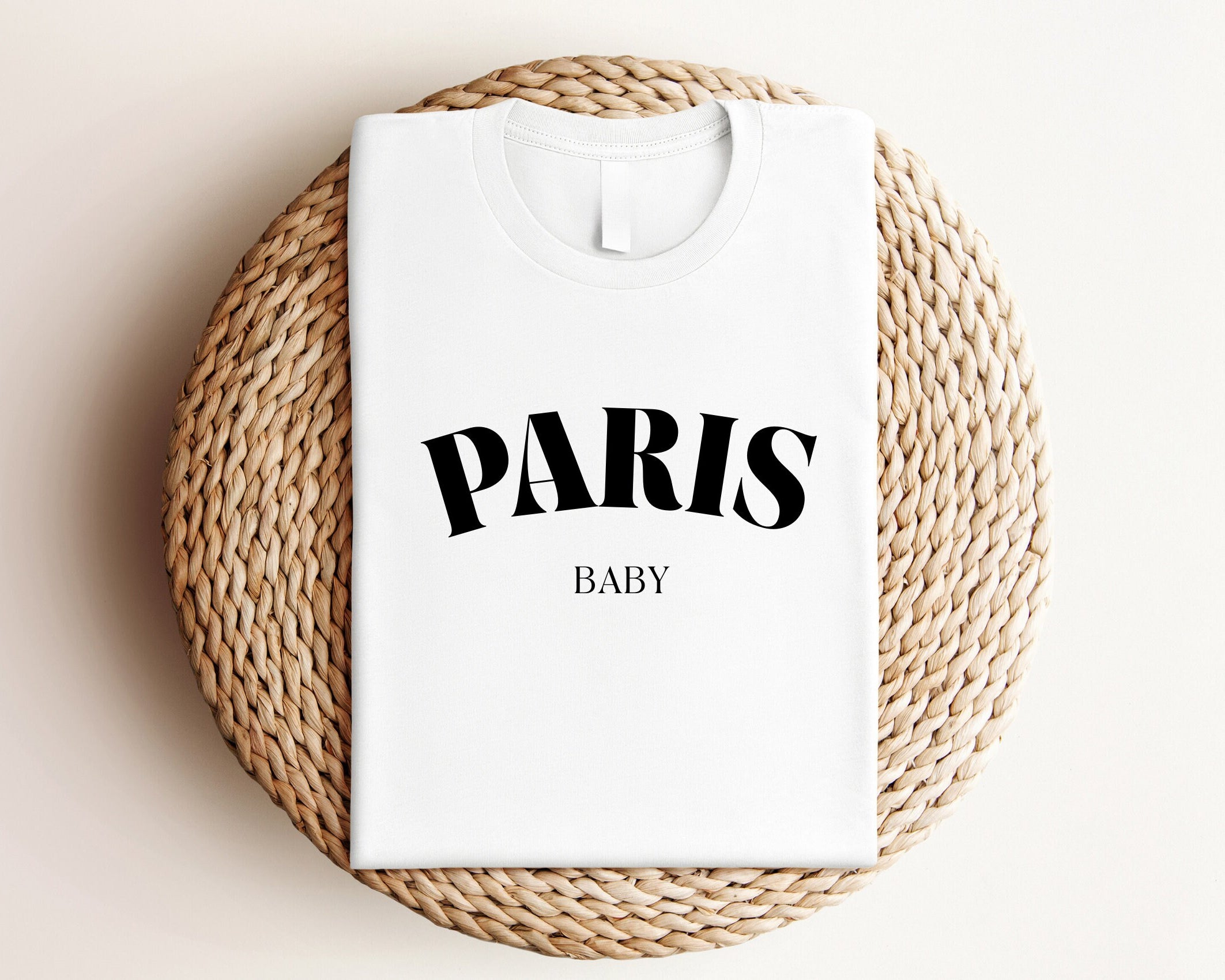 T-Shirt | Paris Baby | weiß mit schwarzer Beschriftung