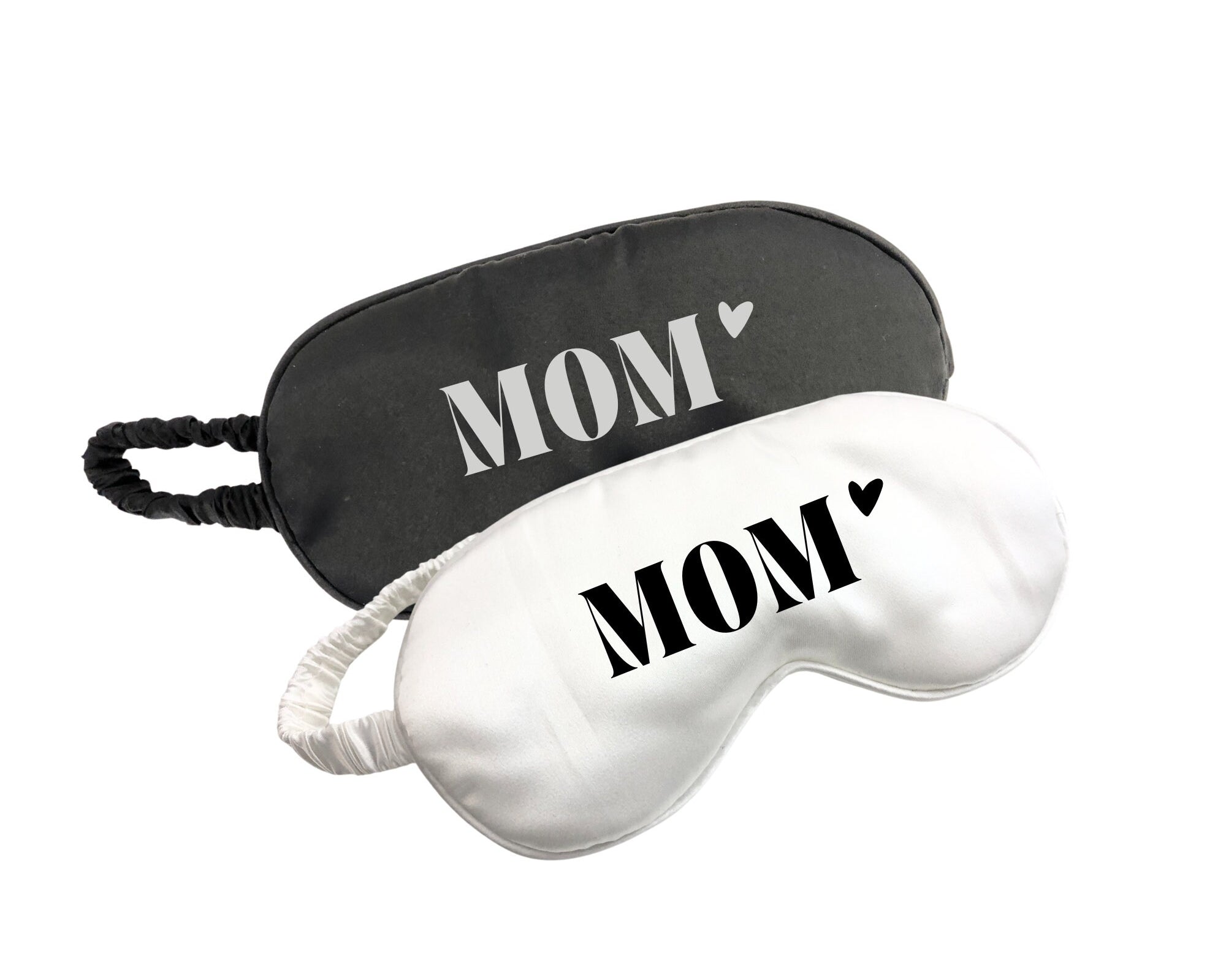 Schwarze Schlafmaske | Reine Seide | Personalisierbar | Dein Wunschtext | Geschenk Valentinstag Hochzeit Schlafbrille