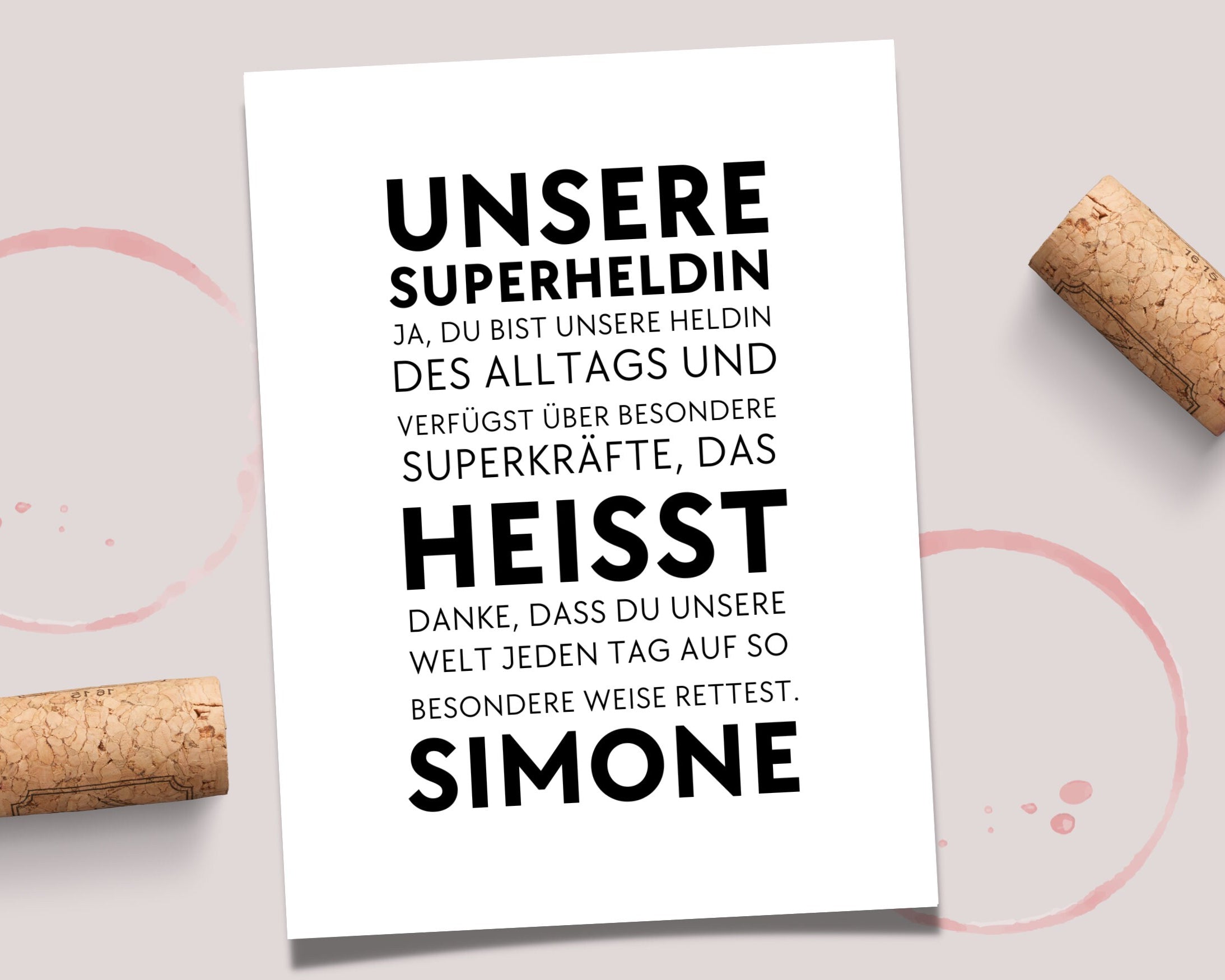 Weinflaschen Etikett | Geschenk Muttertag | auch personalisierbar