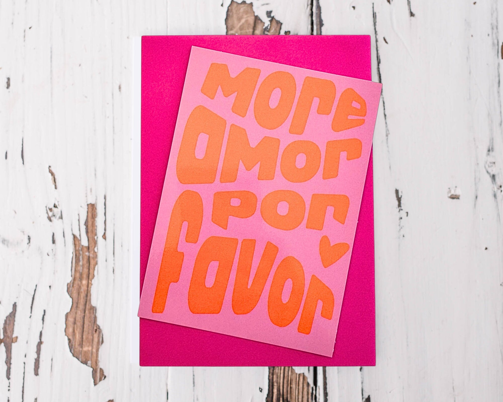 Karte | More amor por favor | pink orange