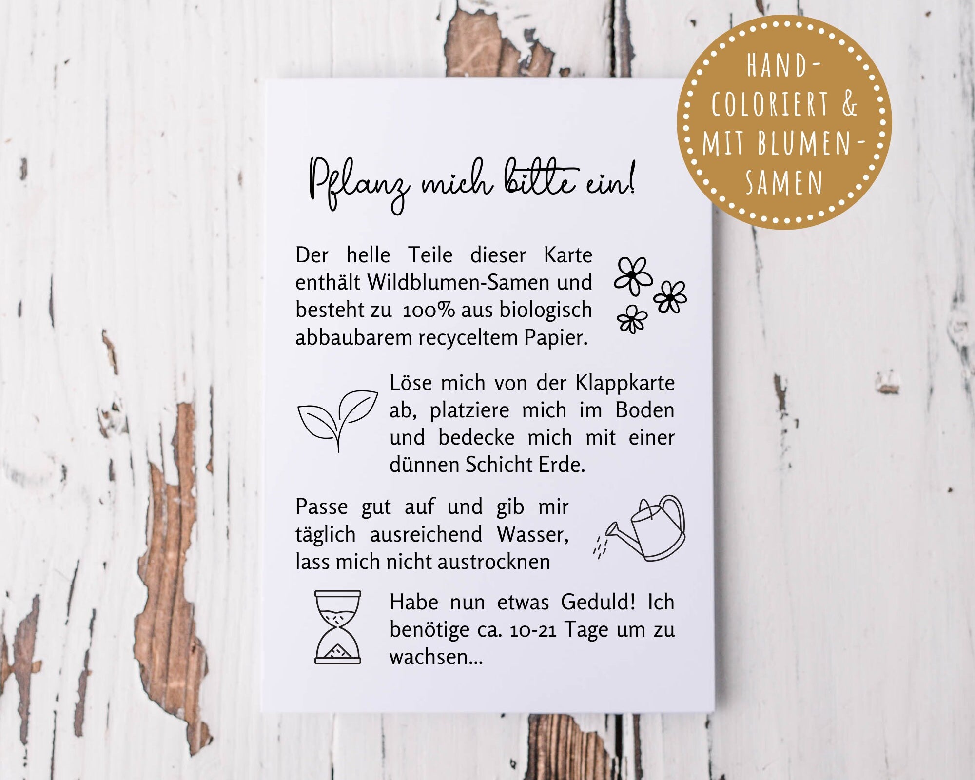 Karte zum Einpflanzen | Wildblumen Samen | A6 | Kraftpapierumschlag