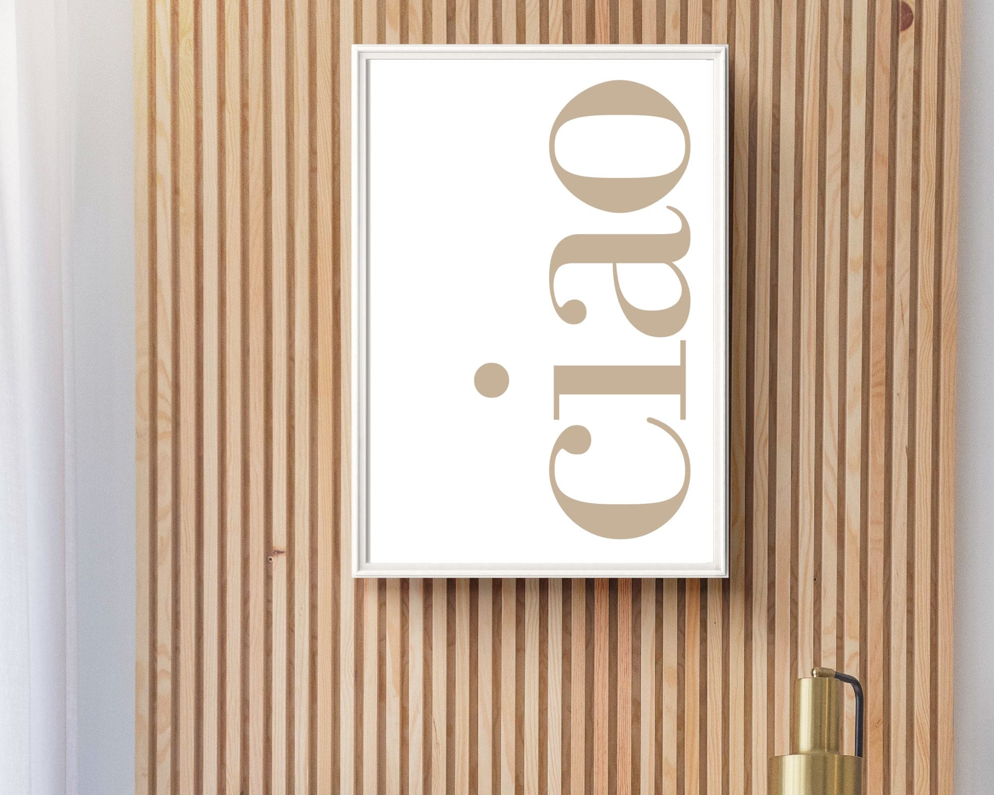 Ciao Typografie-Poster in beige | digitaler download
