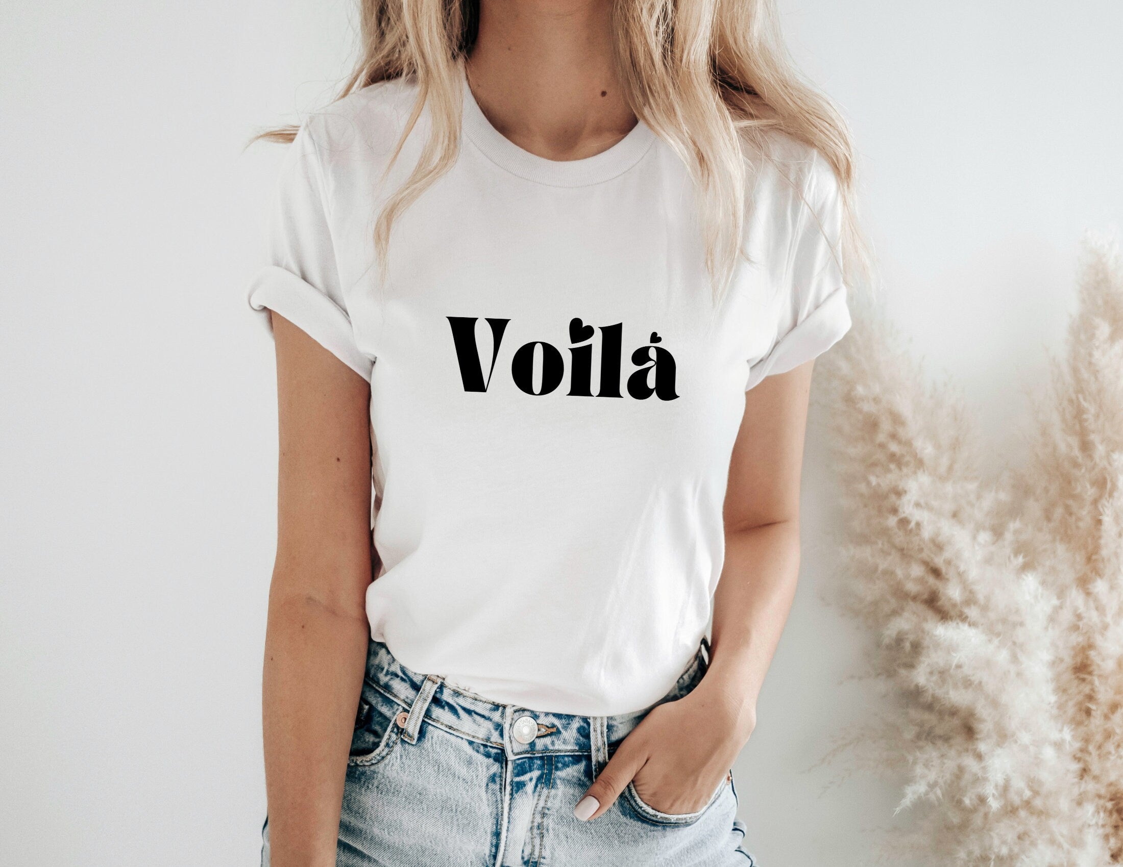 T-Shirt | Voilà | weiß mit schwarzer Beschriftung
