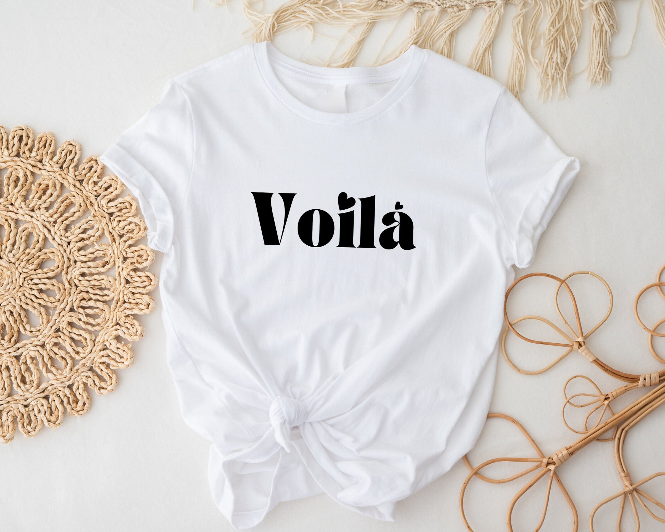 T-Shirt | Voilà | weiß mit schwarzer Beschriftung