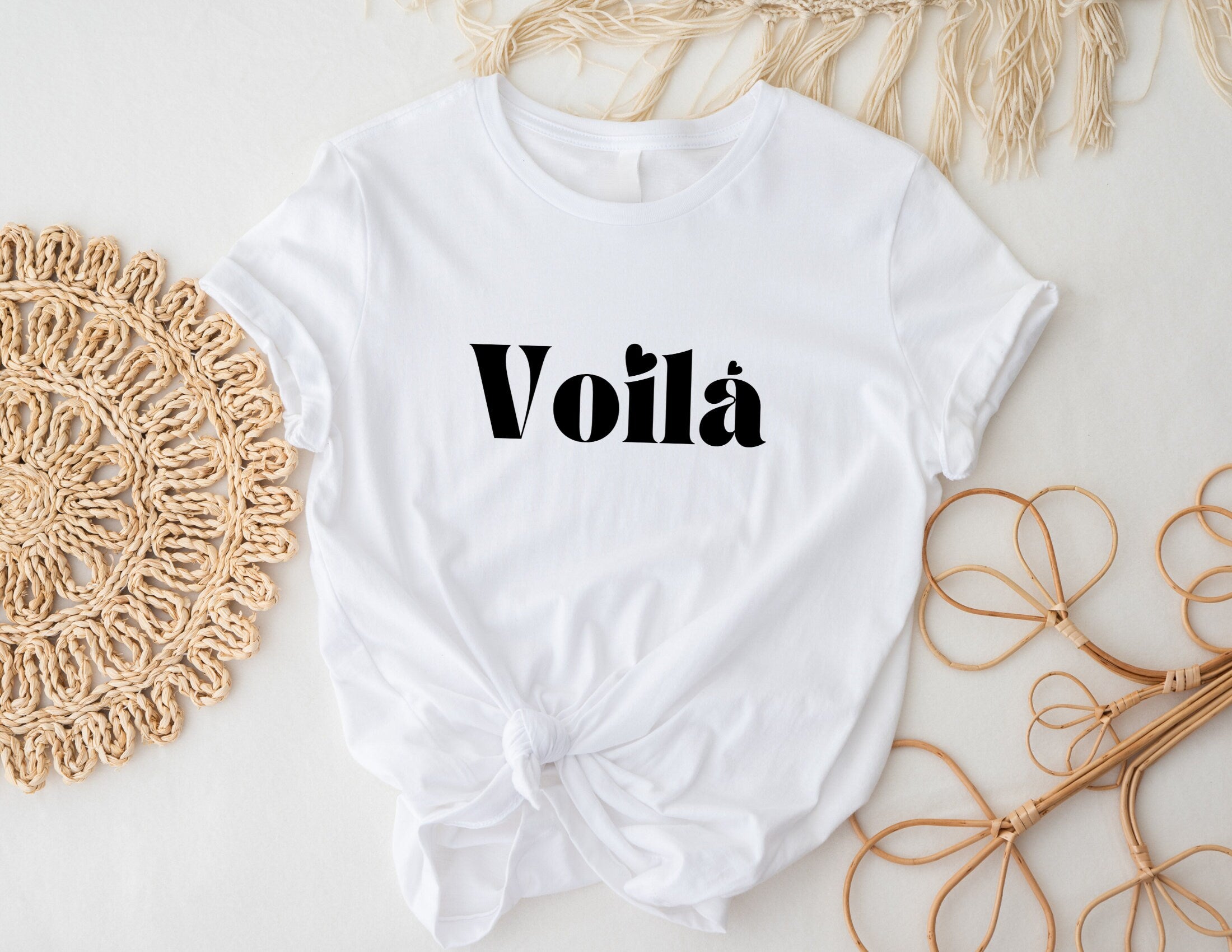 T-Shirt | Voilà | weiß mit schwarzer Beschriftung