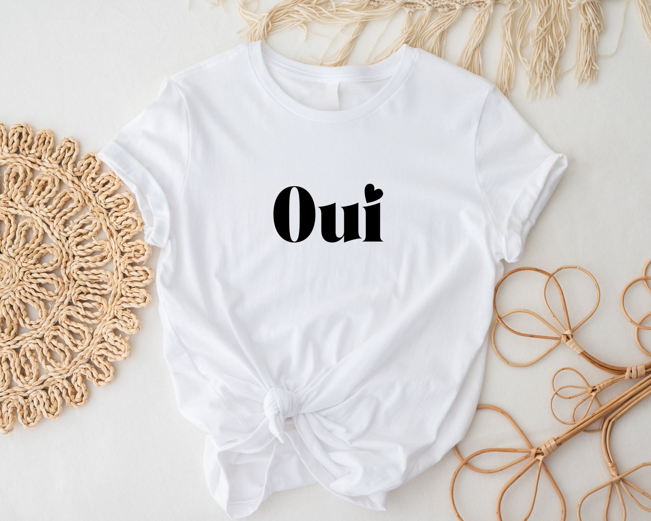 T-Shirt | Oui | weiß mit schwarzer Beschriftung