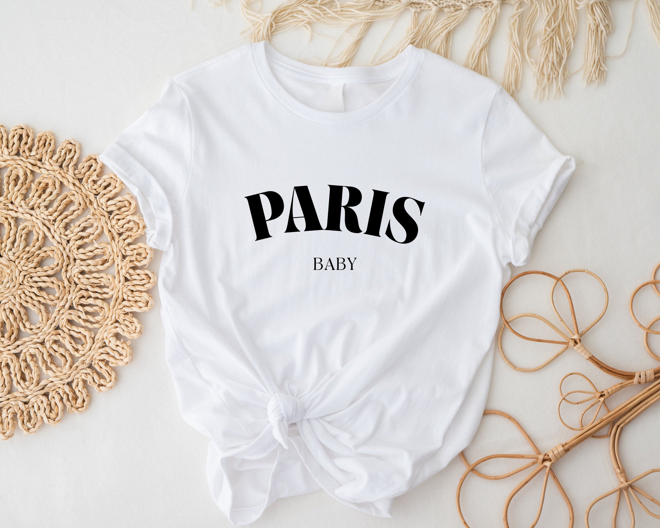 T-Shirt | Paris Baby | weiß mit schwarzer Beschriftung