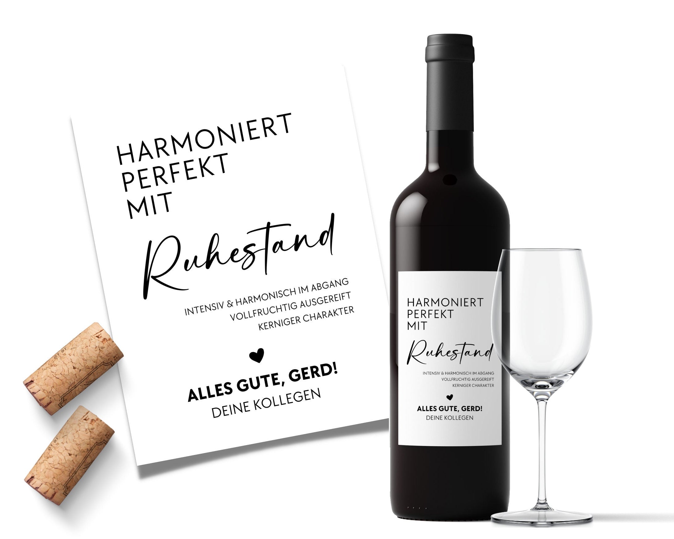 Weinflaschen Etikett | Geschenk Verabschiedung Kollege/in | Ruhestand Rente