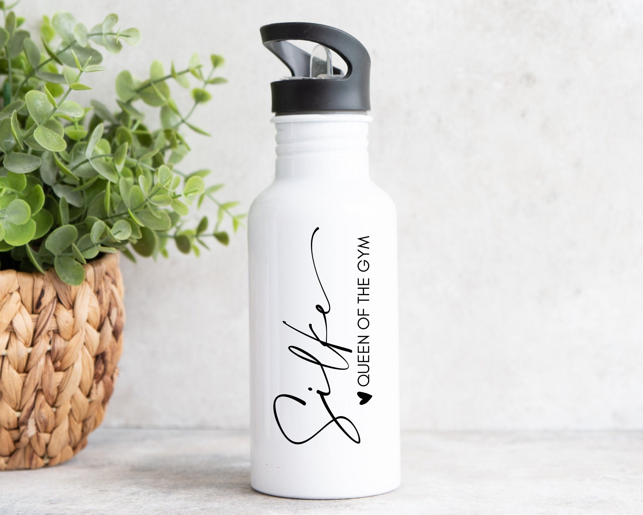 Edelstahl Trinkflasche | Sport Flasche | Fitness Gym Yoga Tennis | Personalisierbar