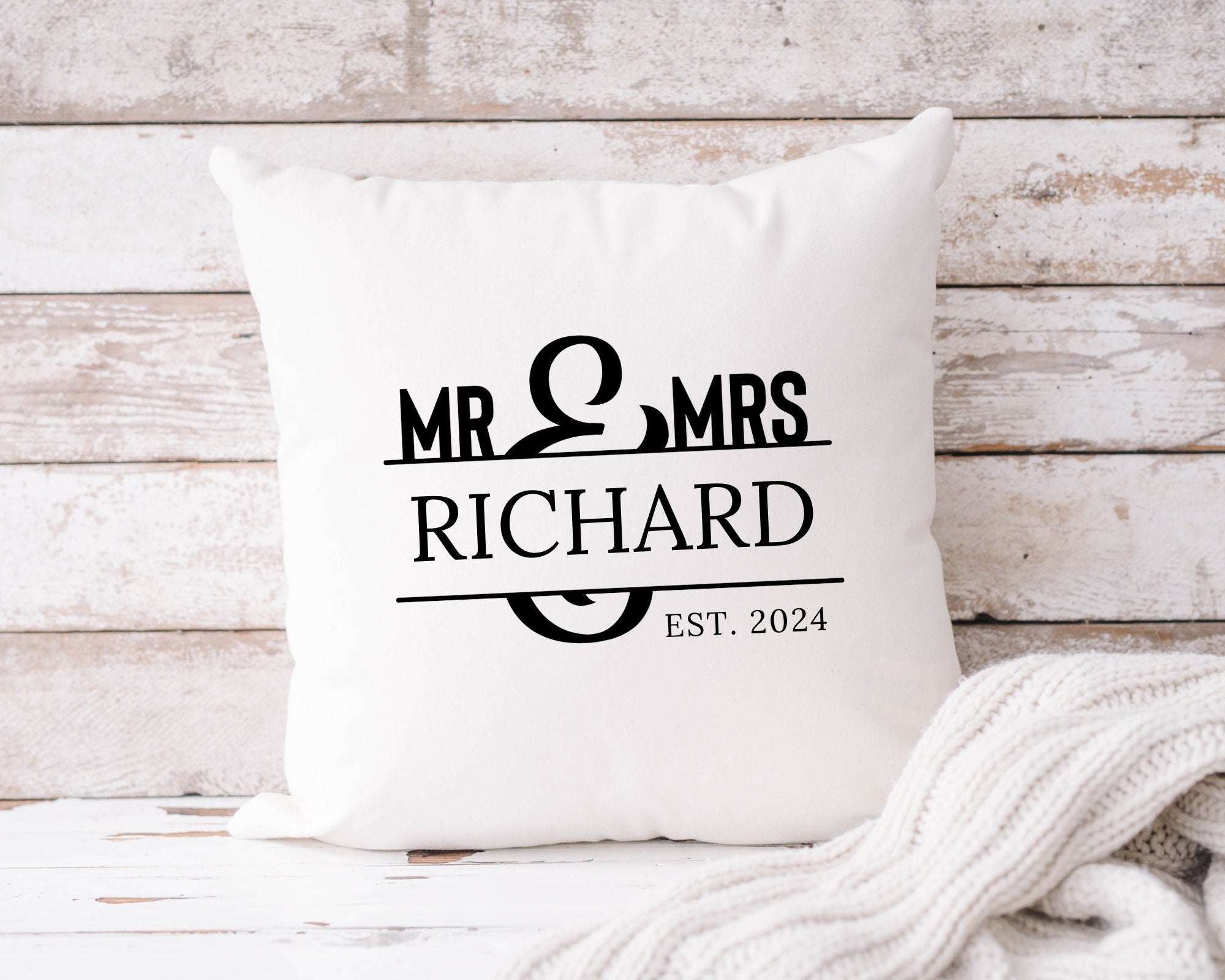 Kissen | Hochzeitskissen | personalisiertes Kissen 40 x 40 cm | Brautpaar Namen