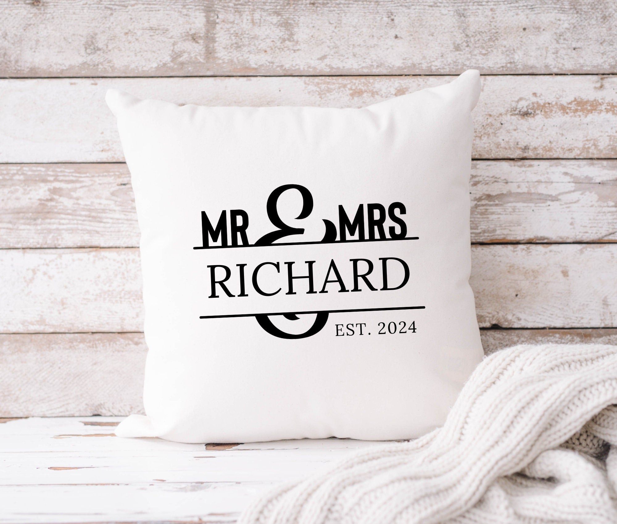 Kissen | Hochzeitskissen | personalisiertes Kissen 40 x 40 cm | Brautpaar Namen