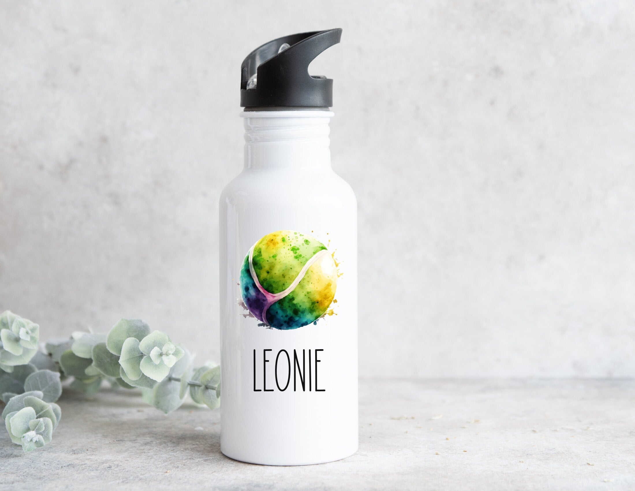 Edelstahl Trinkflasche | Tennis | Sportflasche Personalisierbar