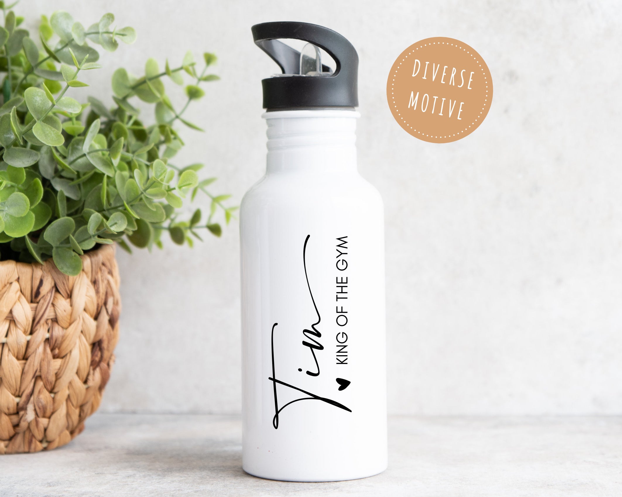 Edelstahl Trinkflasche | Sport Flasche | Fitness Gym Yoga Tennis | Personalisierbar