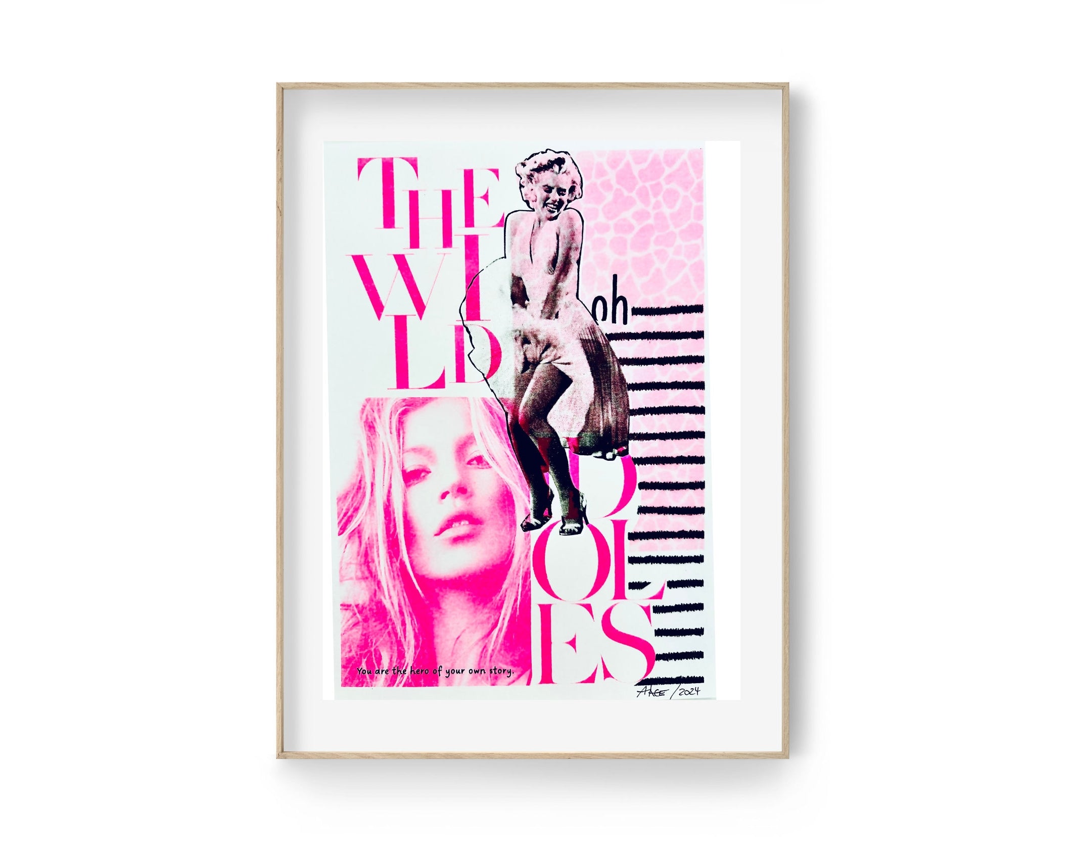 Original Risographie | Druck Riso | DIN A4 | The Wild Idols | neon pink schwarz