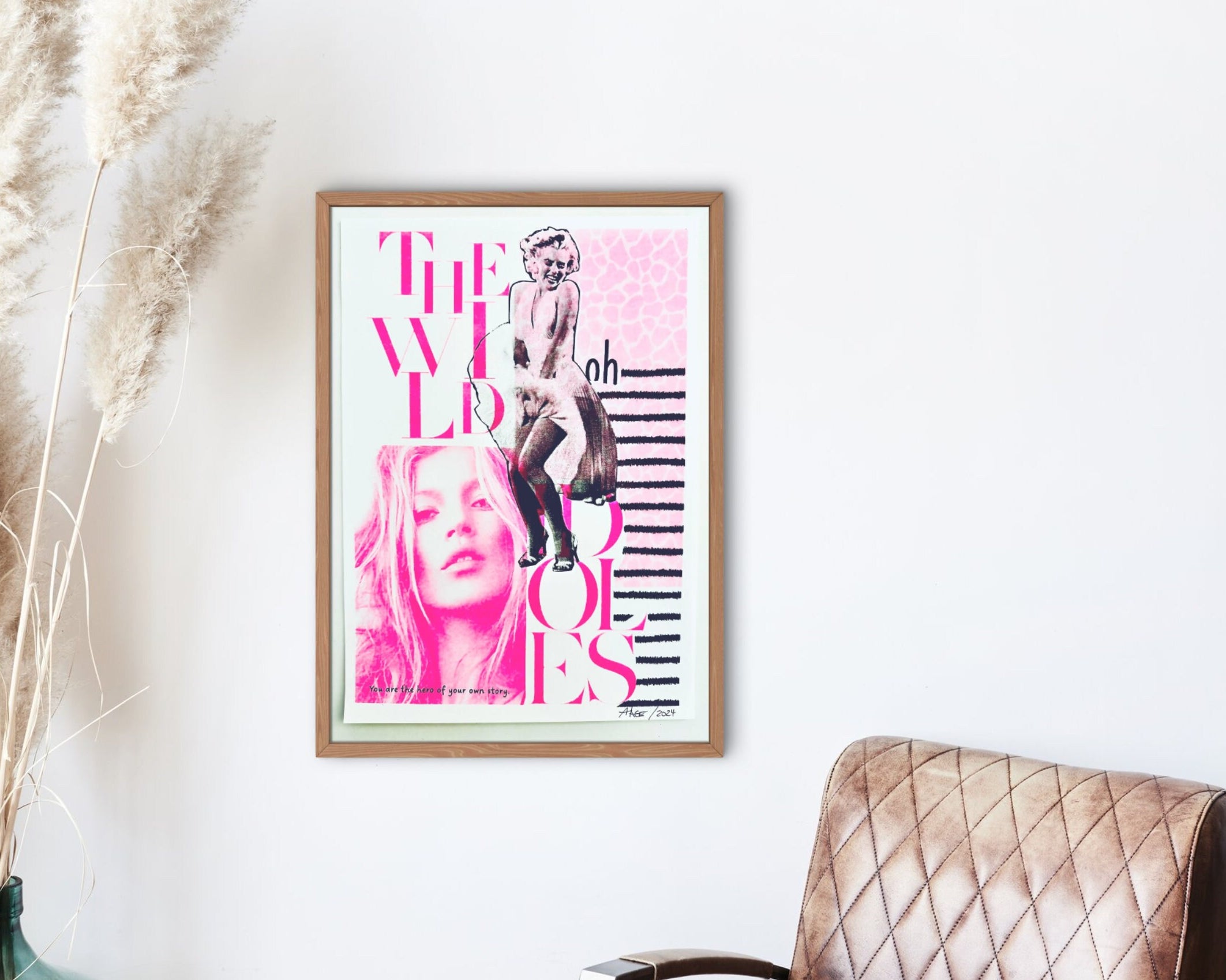 Original Risographie | Druck Riso | DIN A4 | The Wild Idols | neon pink schwarz