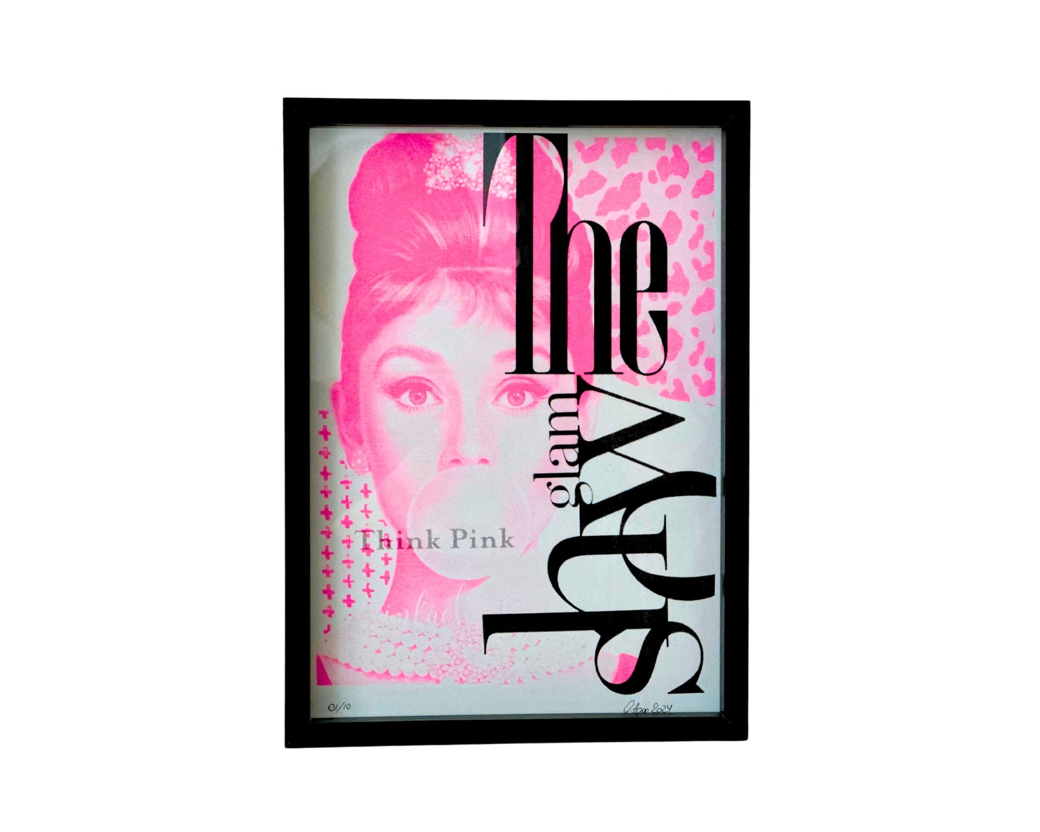 Original Risographie | Druck Riso | DIN A4 | The Glam Show | neon pink schwarz
