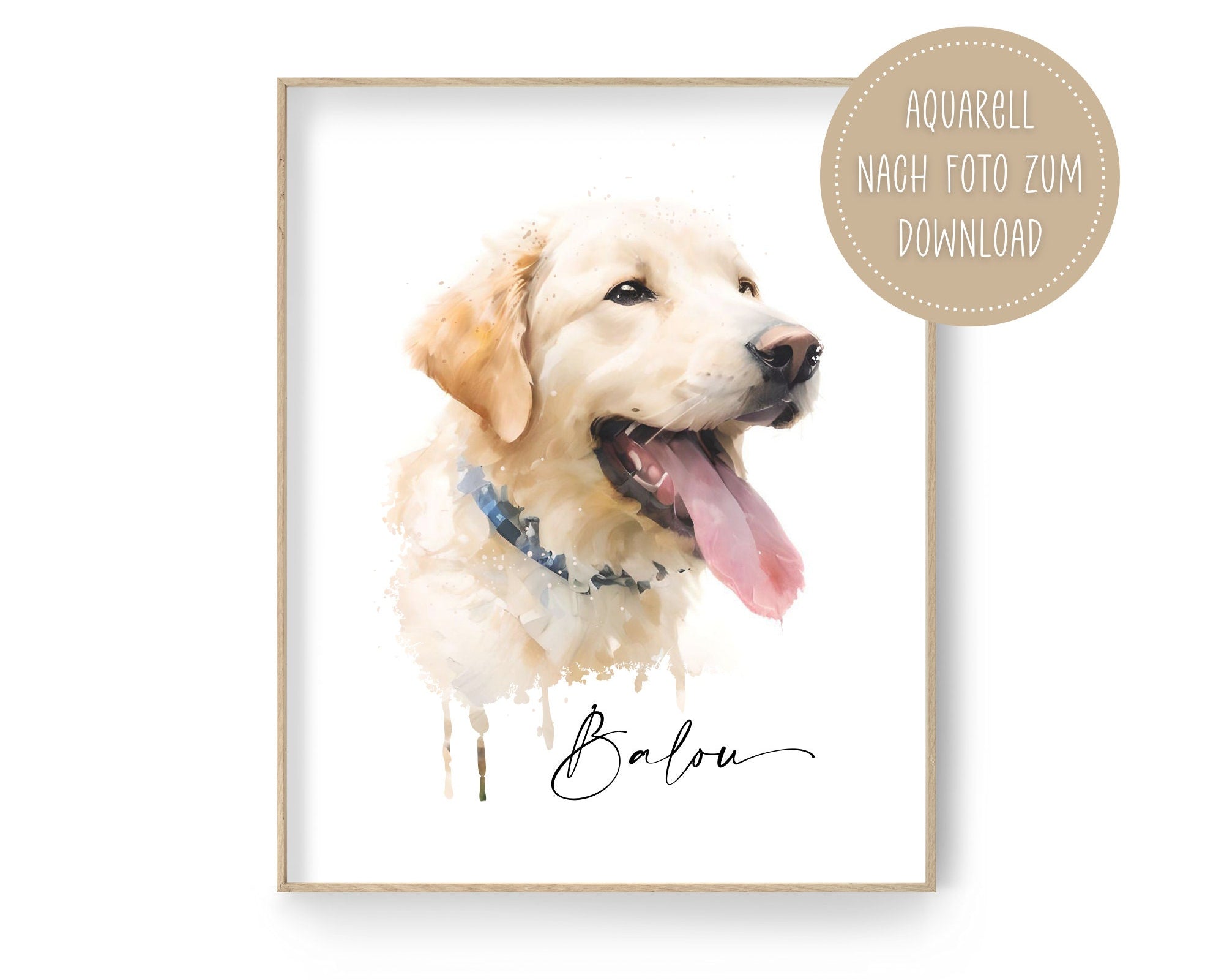 Individuelles Tierportrait | nach Foto | personalisiert | Digitaler Download