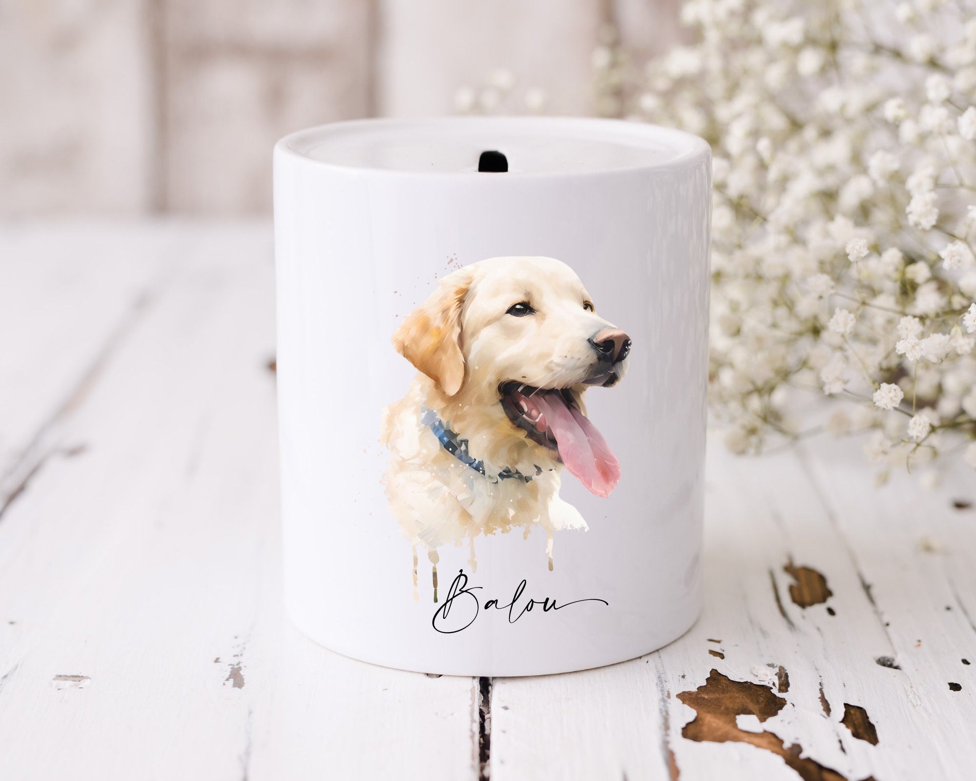 Spardose | mit Deinem Hund in Aquarell | statt Geld schenken | personalisiert | Geschenk Hundeliebhaber