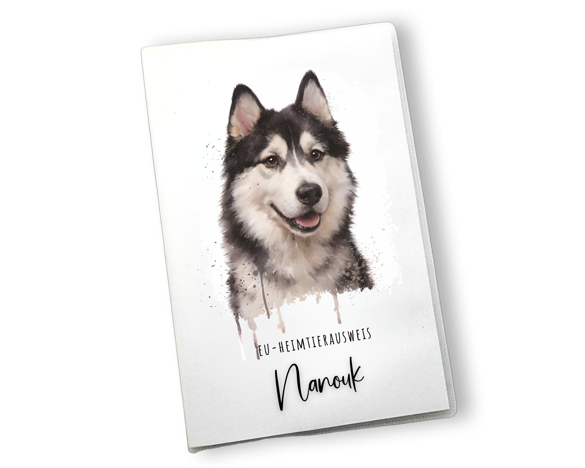 Heimtierausweis mit Aquarell Portrait von Deinem Tier | nach Foto | personalisierte Schutzhülle | Name