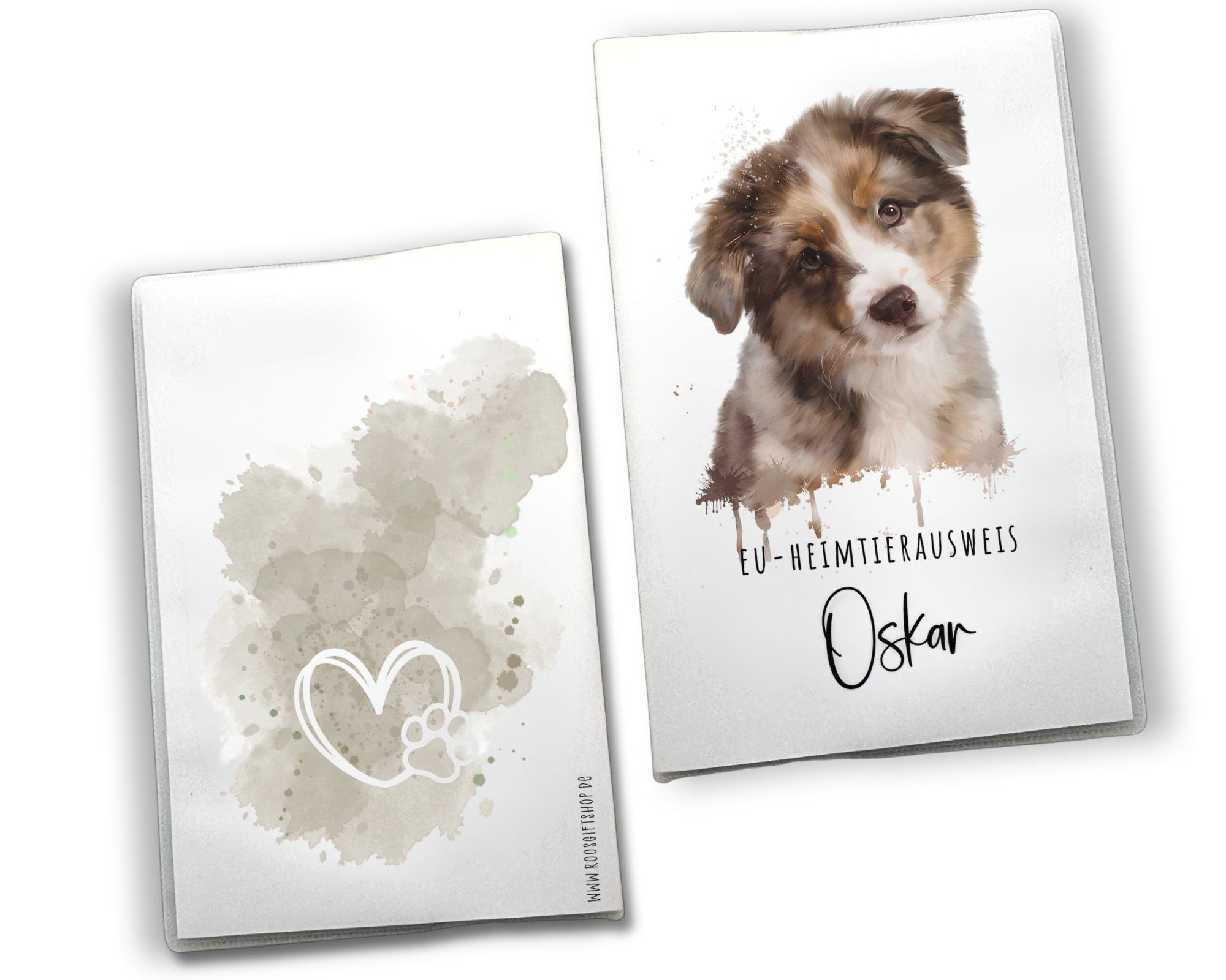 Heimtierausweis mit Aquarell Portrait von Deinem Tier | nach Foto | personalisierte Schutzhülle | Name