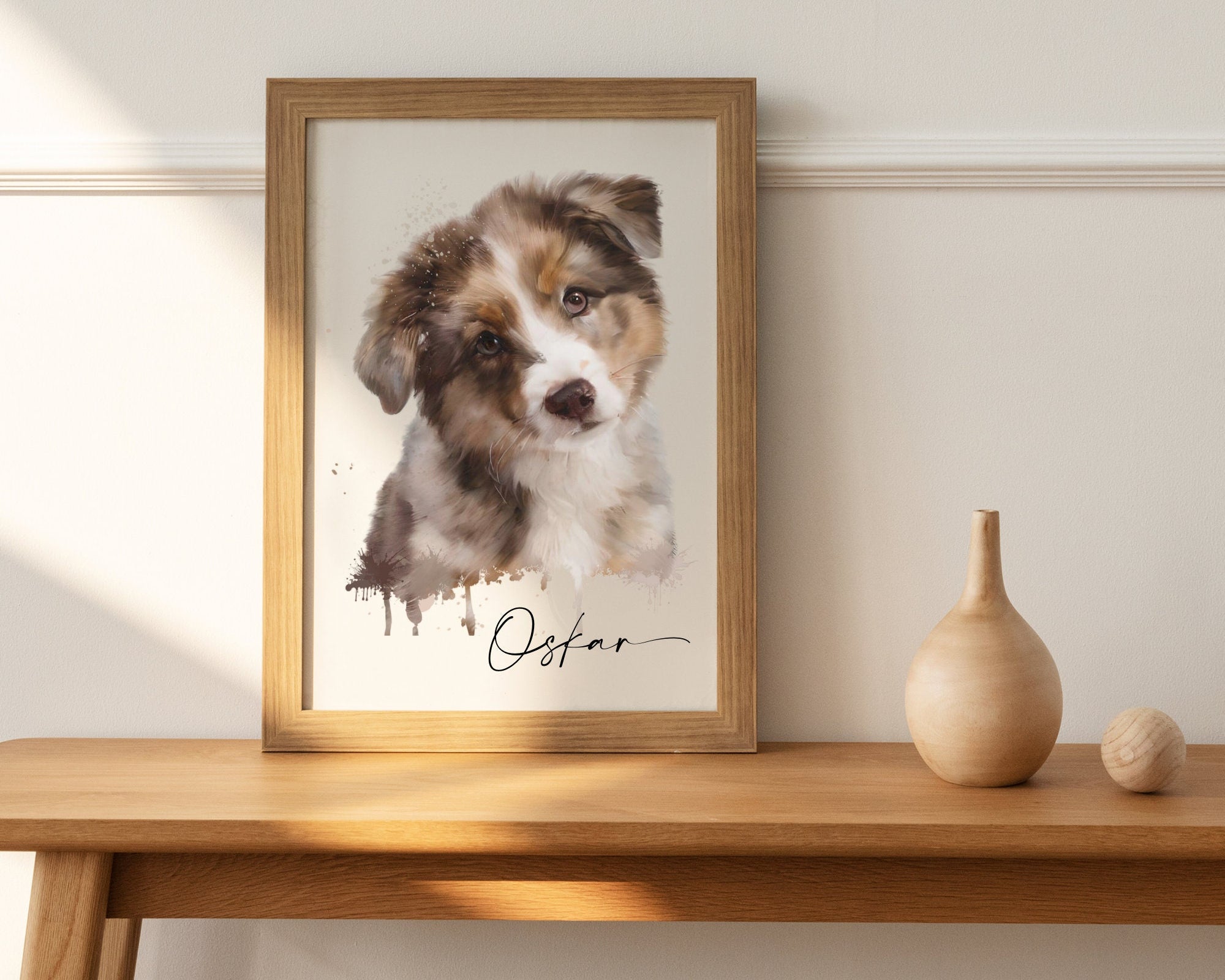 Individuelles Tierportrait | nach Foto | personalisiert | mit oder ohne Rahmen