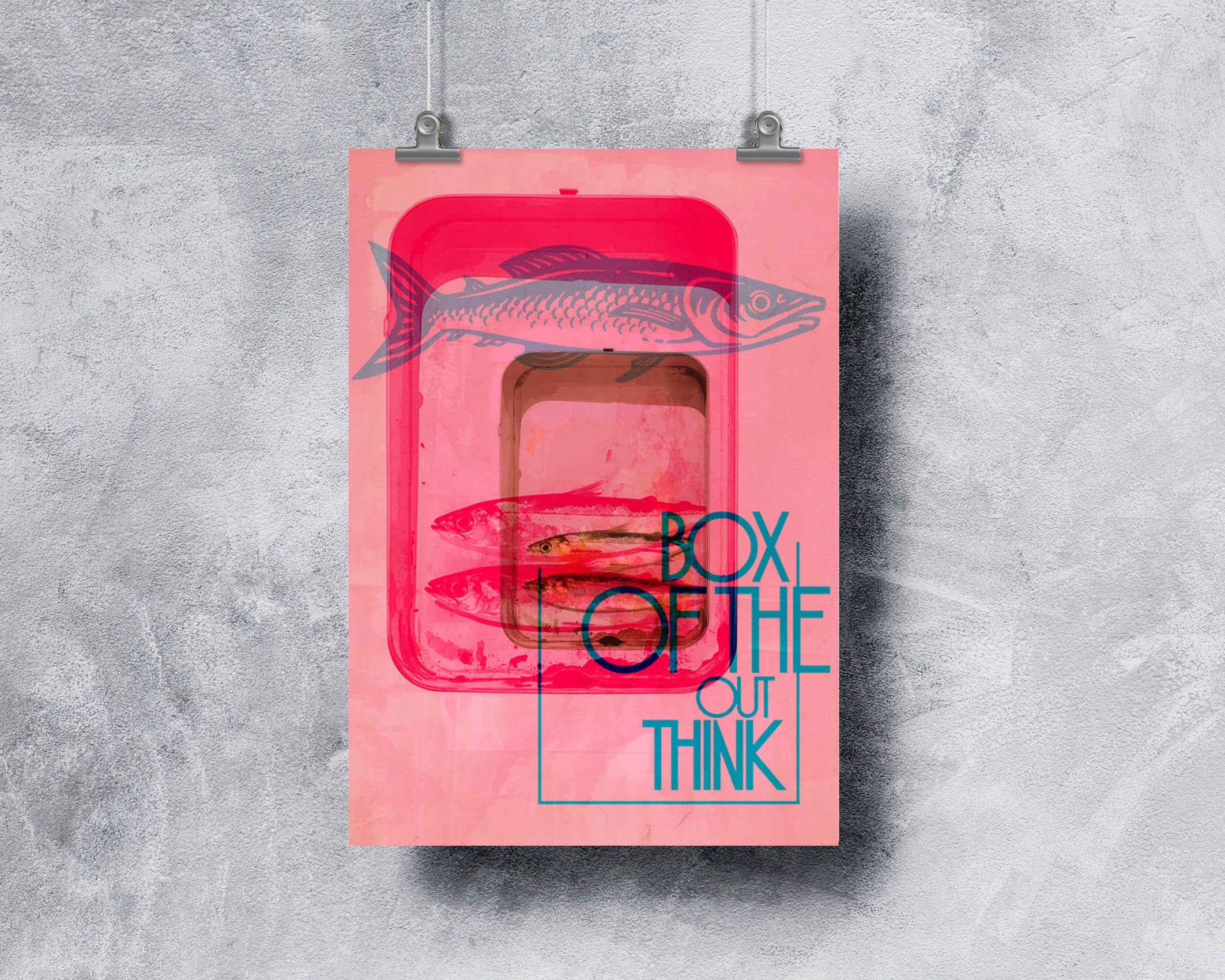 Poster Risographie | Riso Print | Fische | Digitaler Download