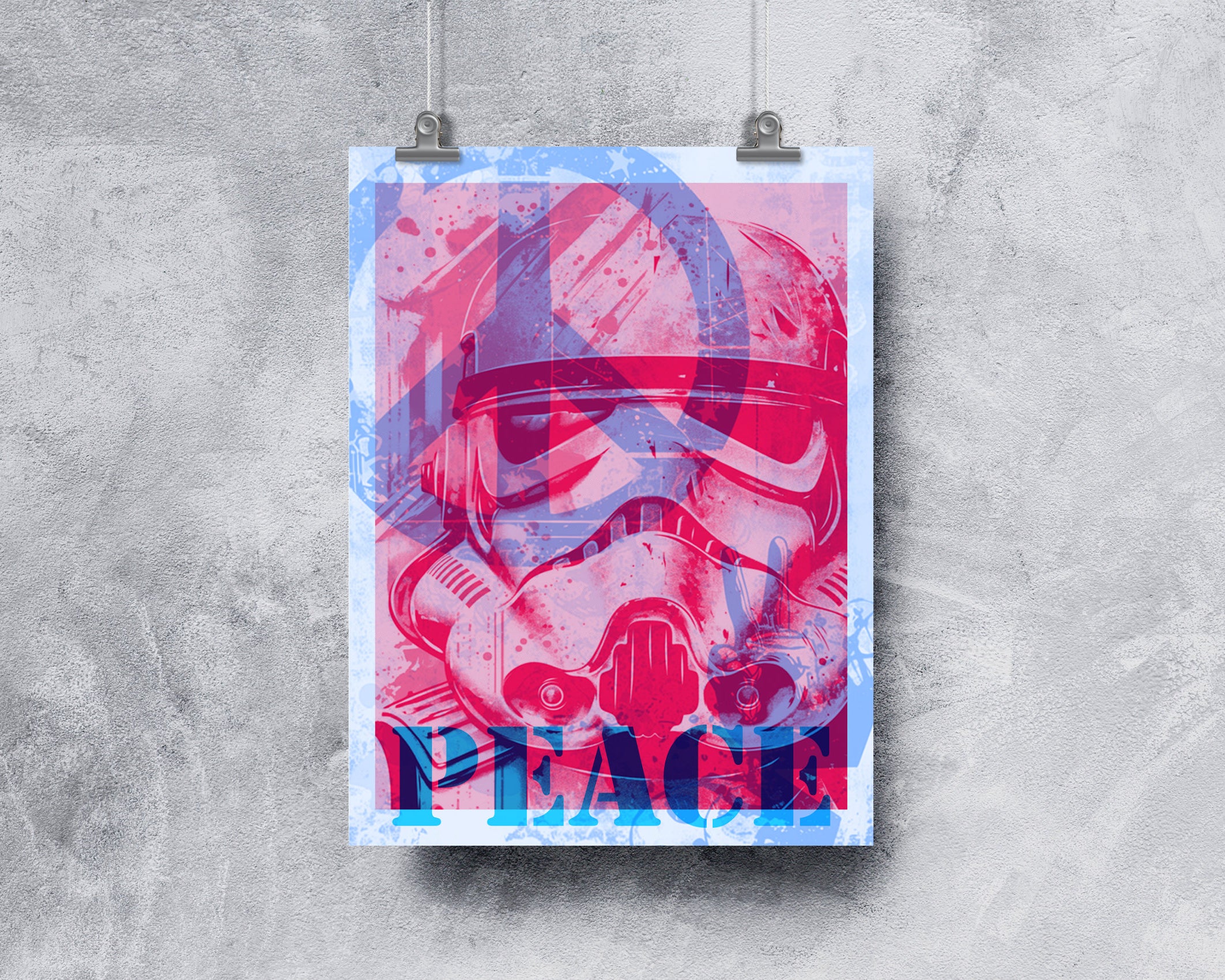 Poster Risographie | Riso Print | PEACE Stormtrooper | Digitaler Download