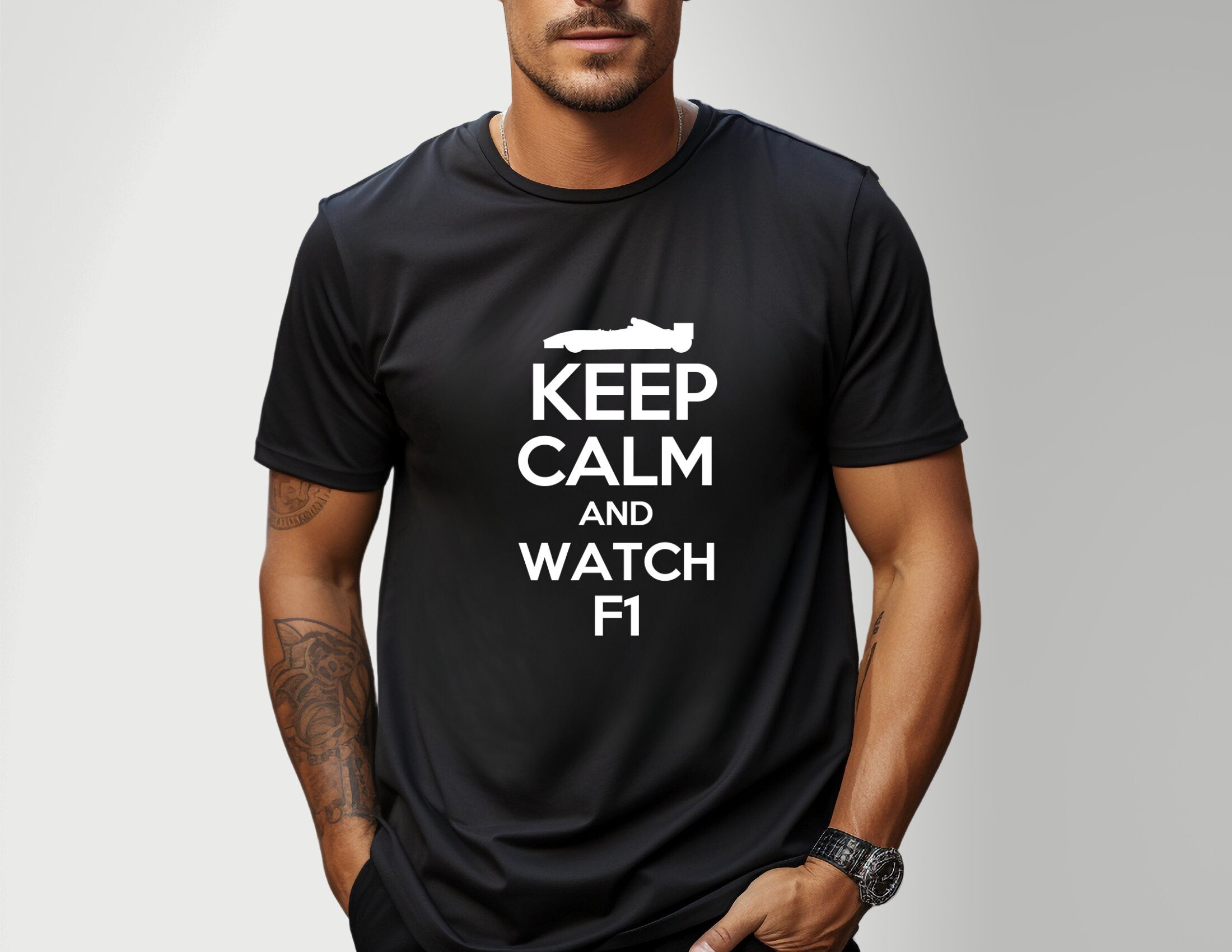 T-Shirt Race Day | Formel 1 | Keep Calm and Watch F1 | weiß, schwarz