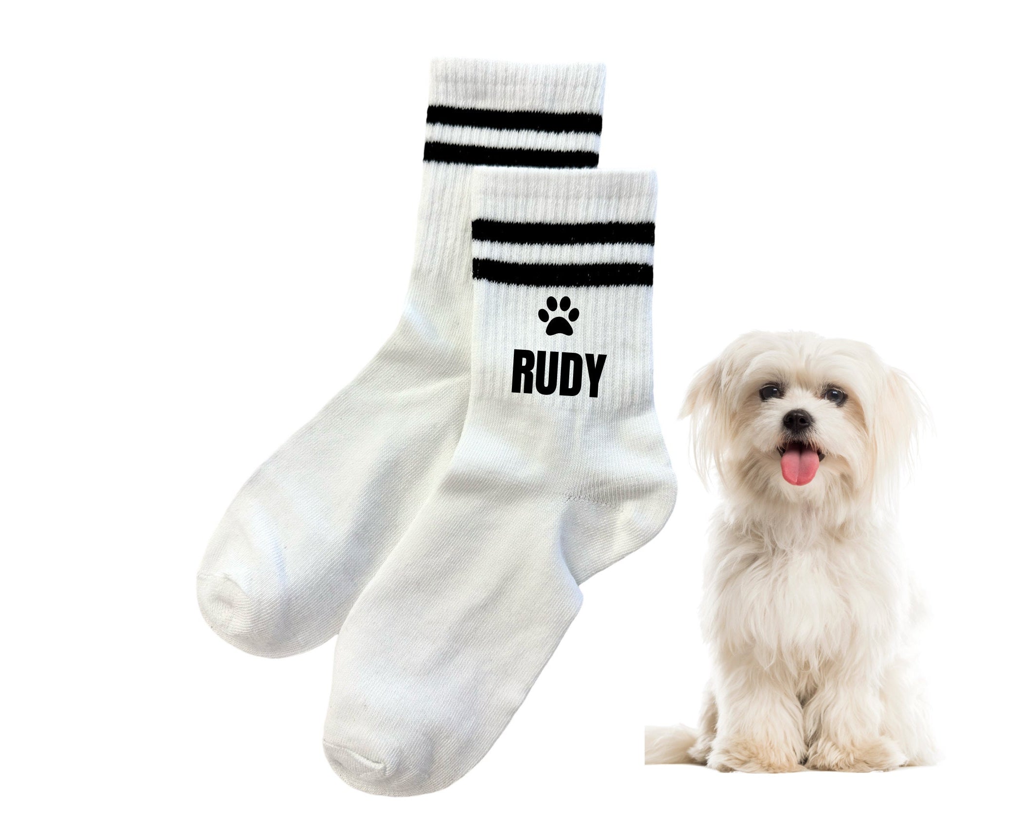 Crew Socken für Hunde Liebhaber | mit dem Namen Deines Hundes