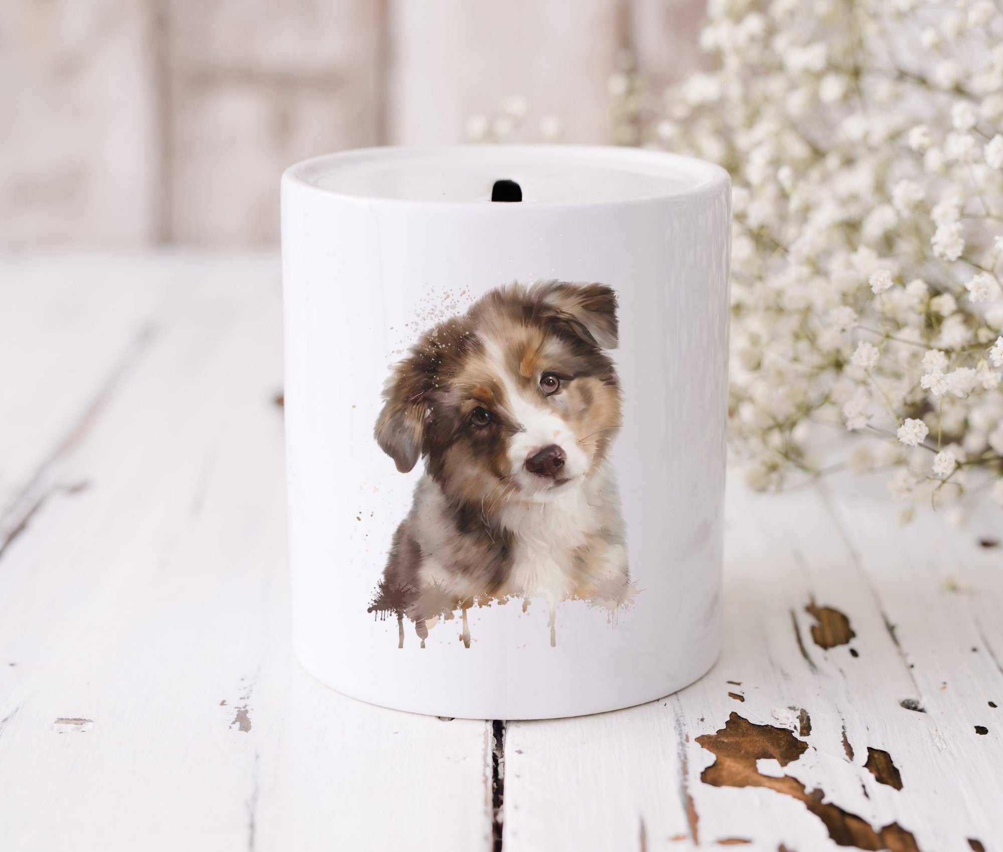 Spardose | mit Deinem Hund in Aquarell | statt Geld schenken | personalisiert | Geschenk Hundeliebhaber