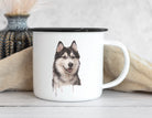 Emaille Tasse | Tierportrait Aquarell Stil | nach Foto | Emaillebecher personalisiert Dein Tier
