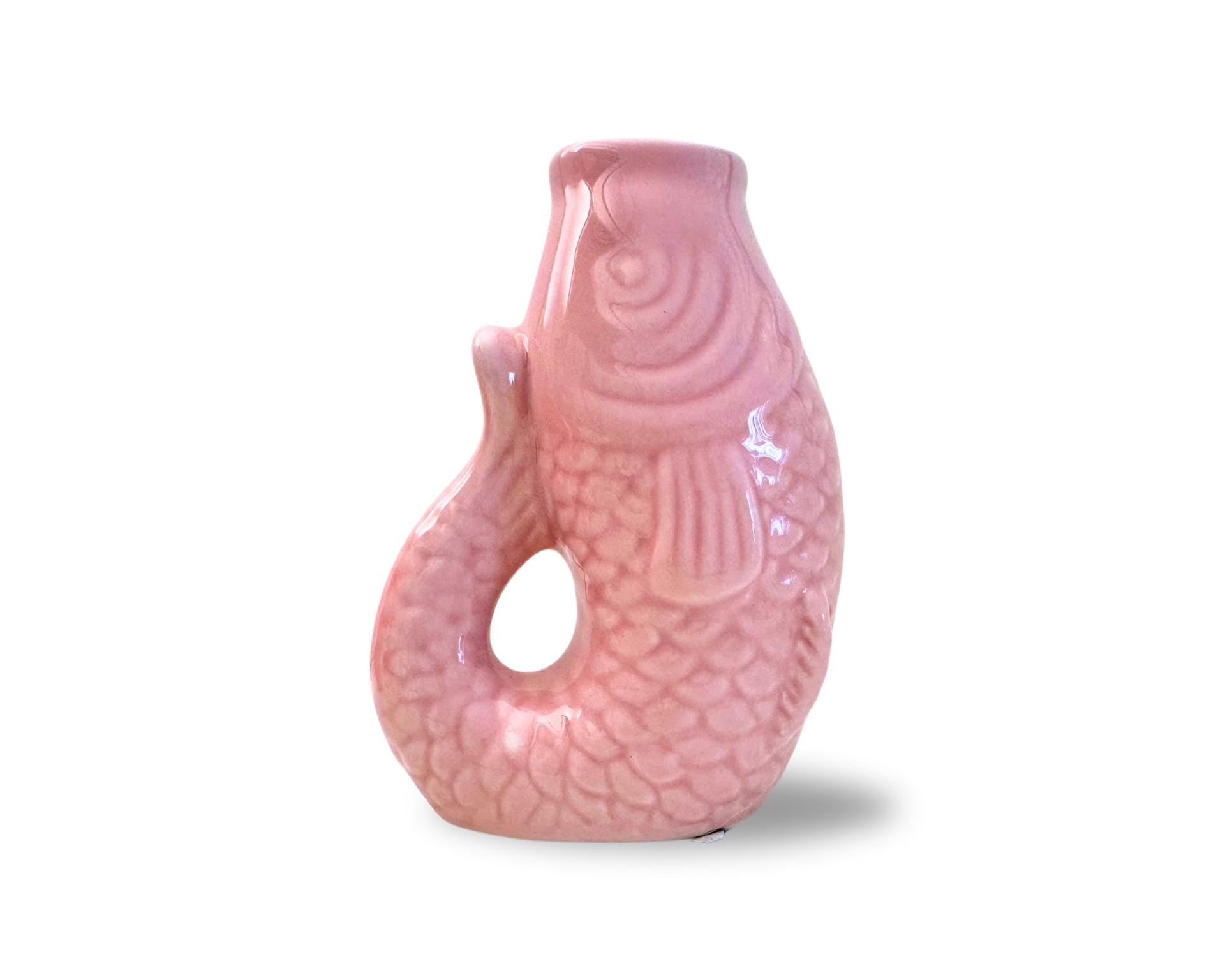Kleine poppige Vase im Fisch-Look | Fisch-Vase in pink, orange und rosa