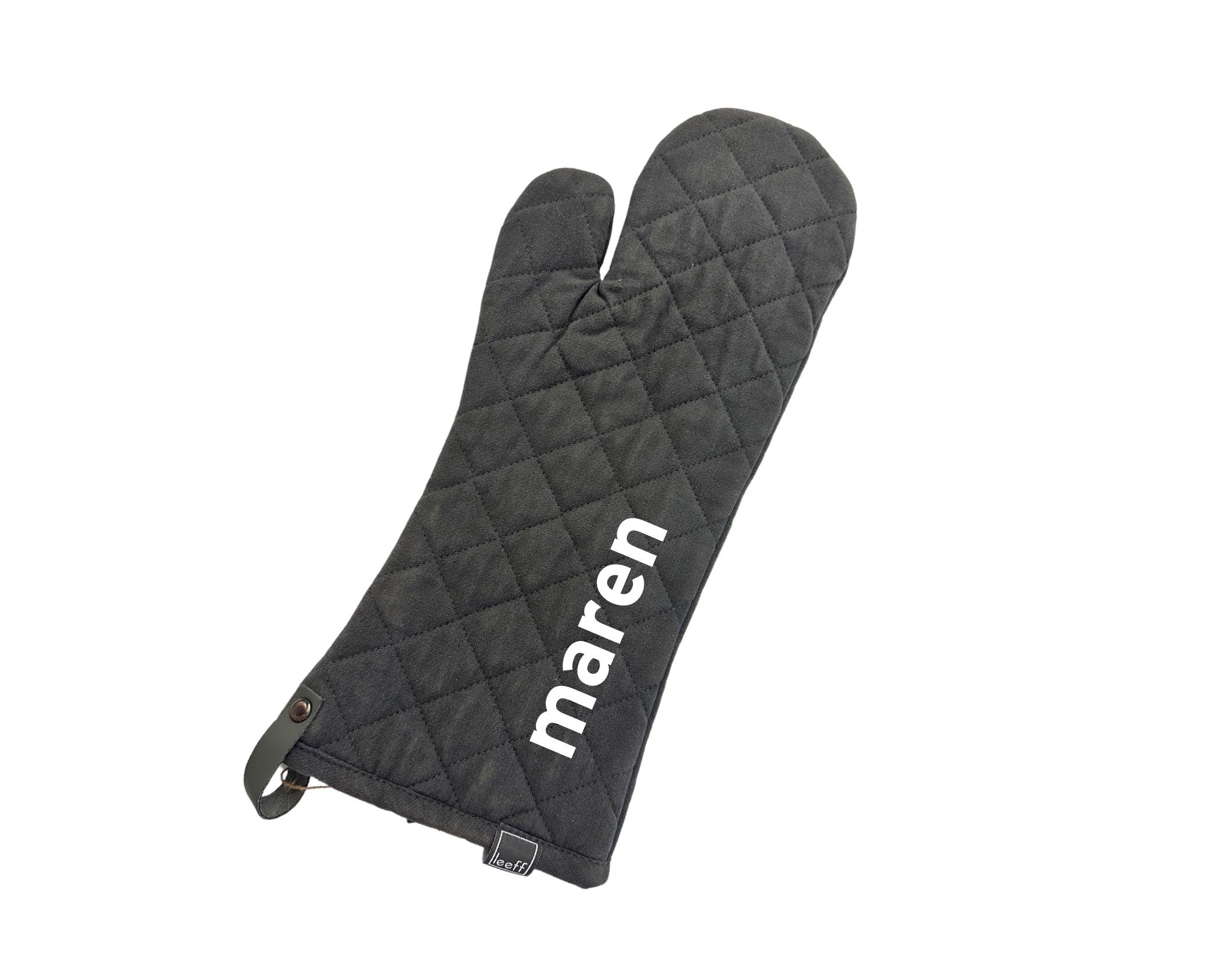 Personalisierter Ofenhandschuh XXL in grau | Geschenk Hobbykoch