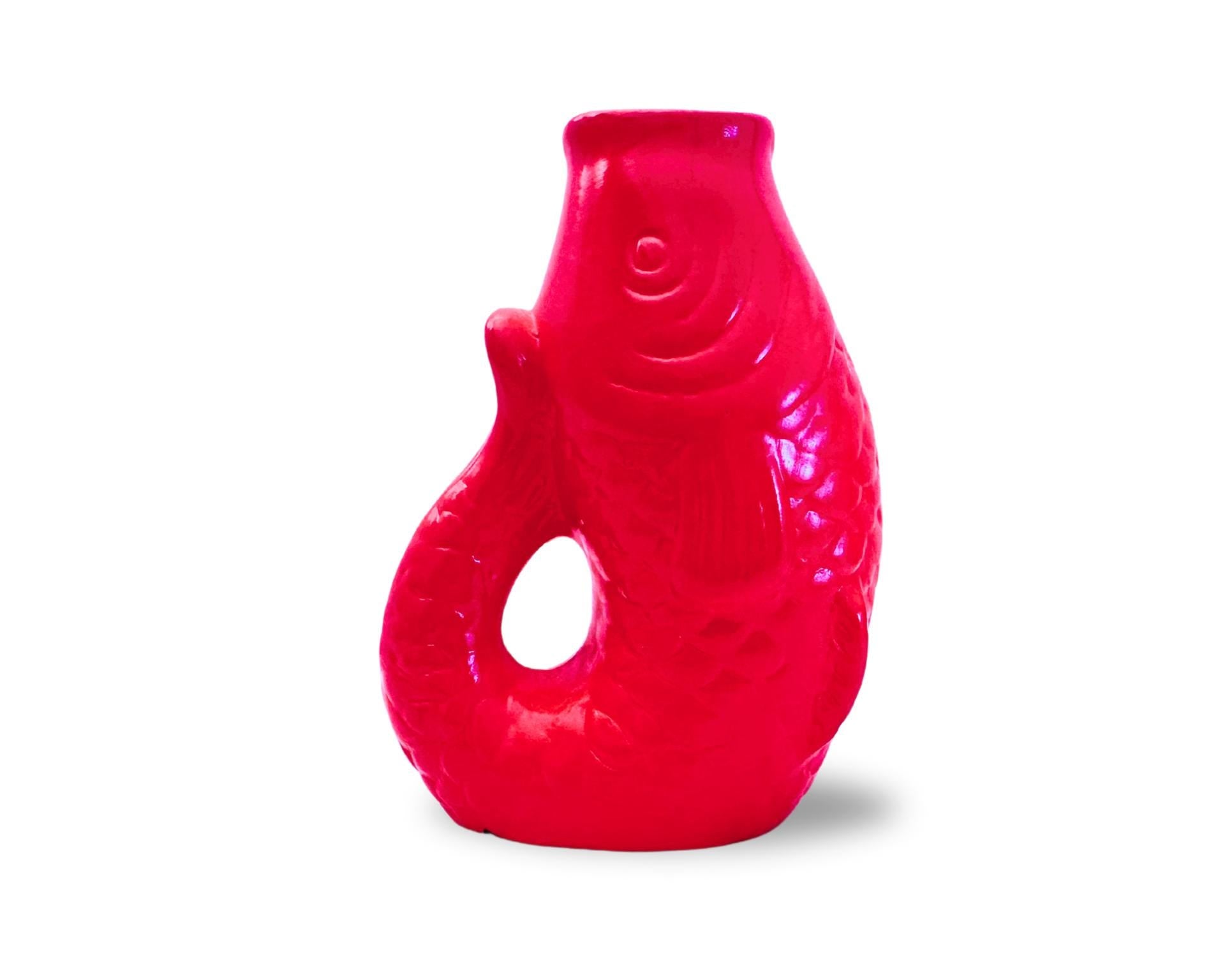 Kleine poppige Vase im Fisch-Look | Fisch-Vase in pink, orange und rosa