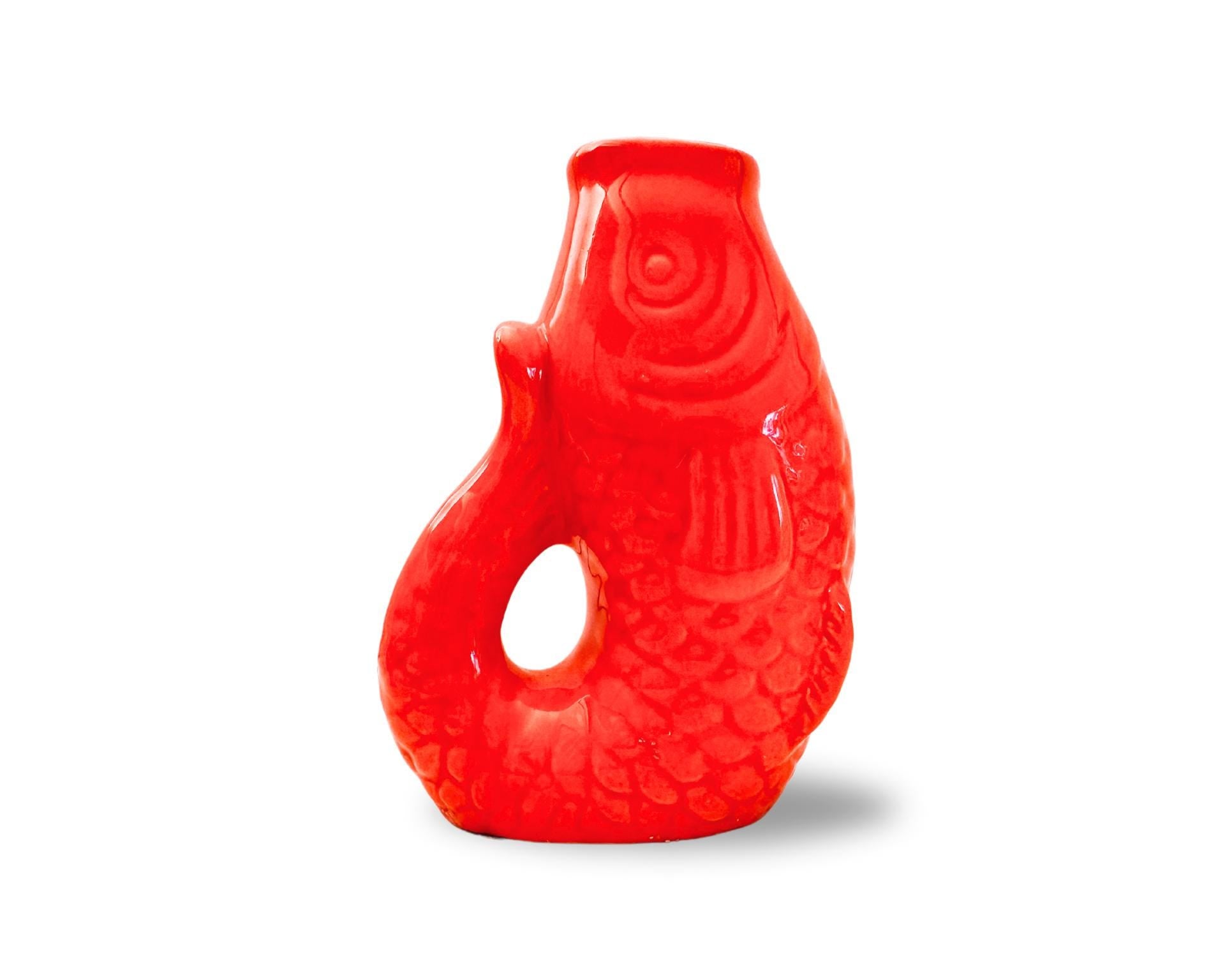 Kleine poppige Vase im Fisch-Look | Fisch-Vase in pink, orange und rosa