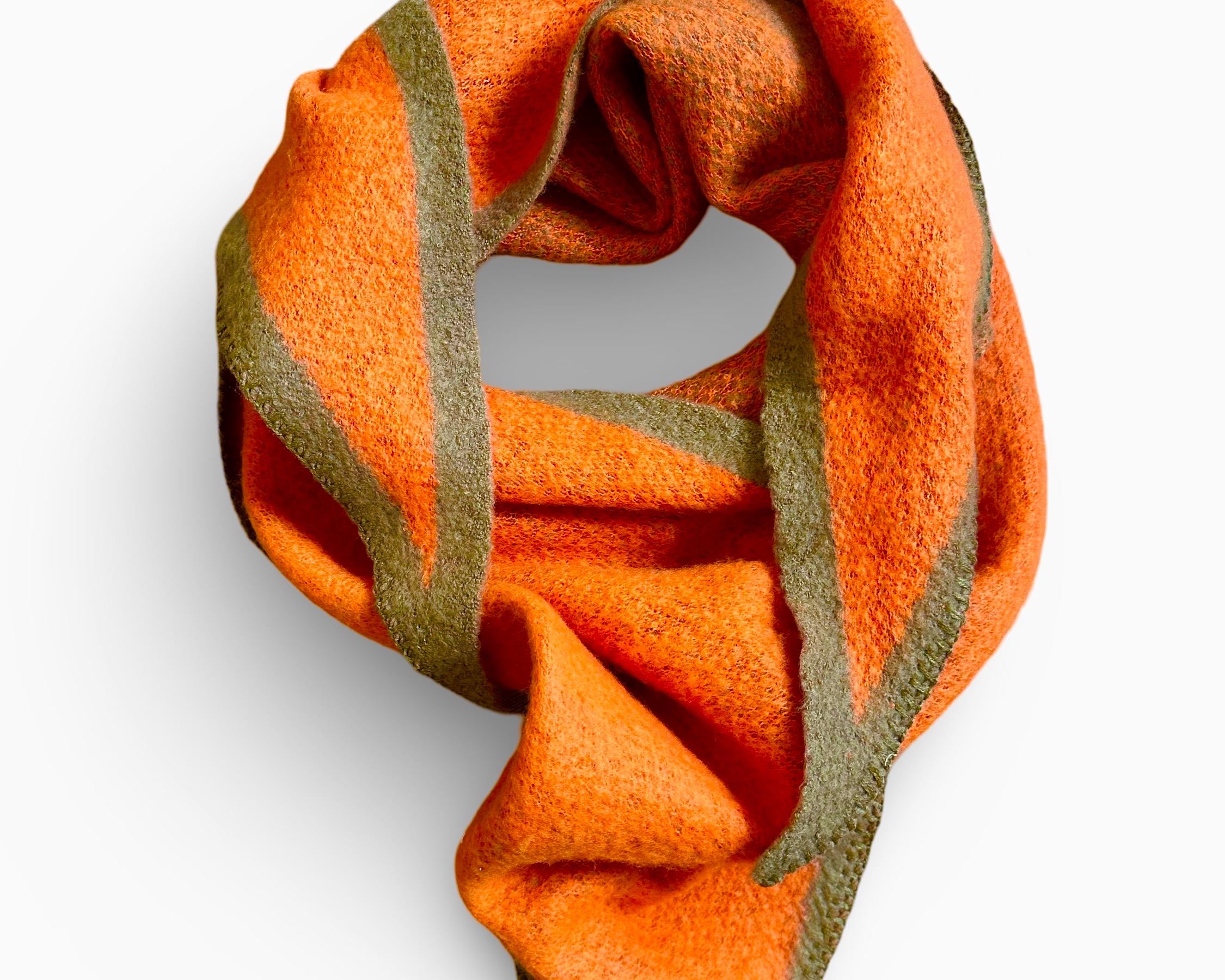 Schal | Dreieckstuch orange & braun | 200 x 90cm