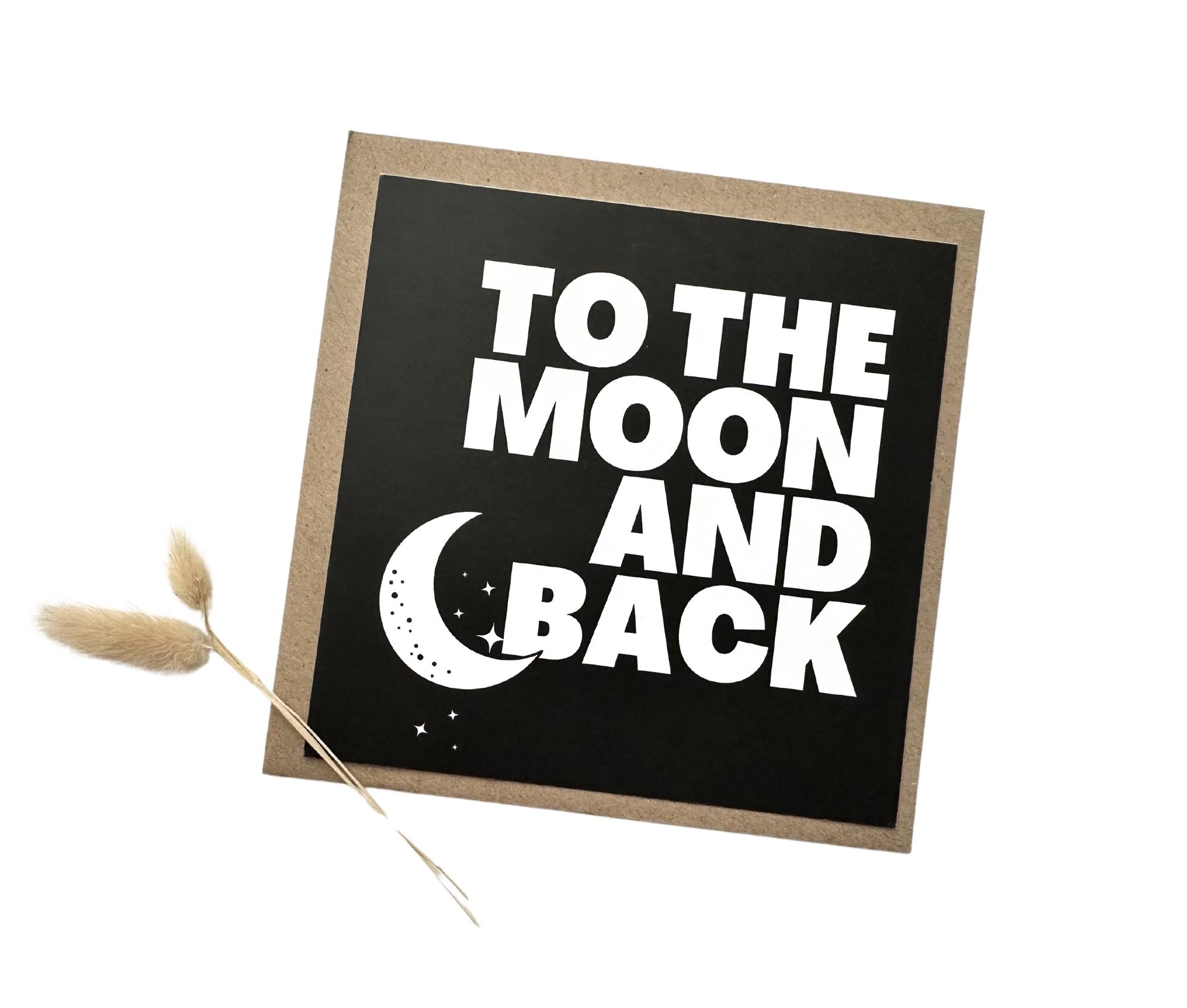 Karten-Set Quadratische Karten | Love | To the moon and back | Valentinstag