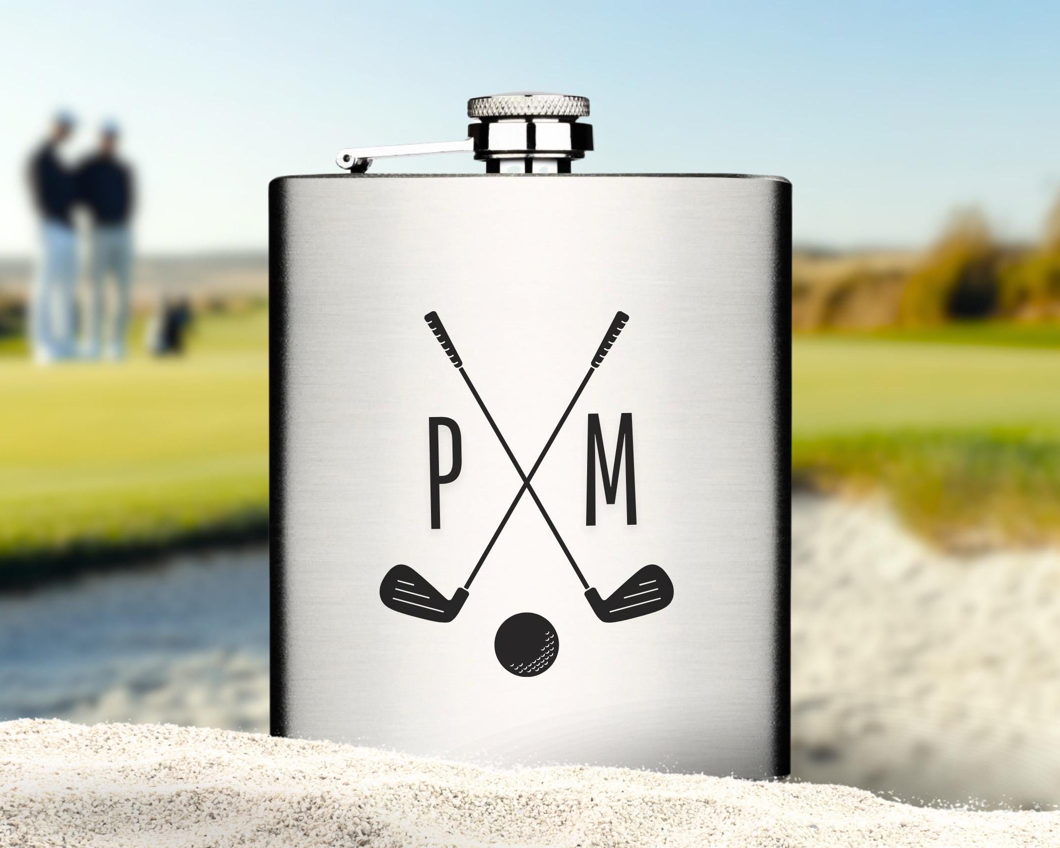 Flachmann | personalisiertes Geschenk für Golfer | Trinkflasche