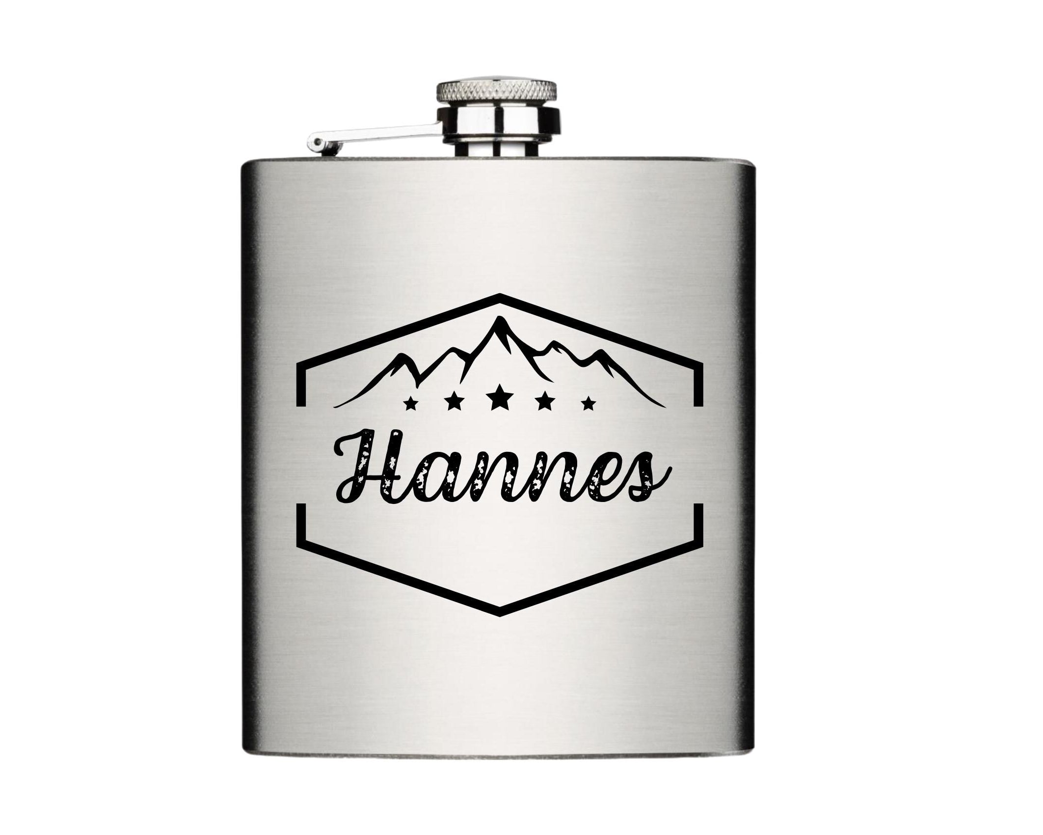 Flachmann für Skifahrer | personalisiertes Geschenk | Edelstahl Trinkflasche | Lasergravur