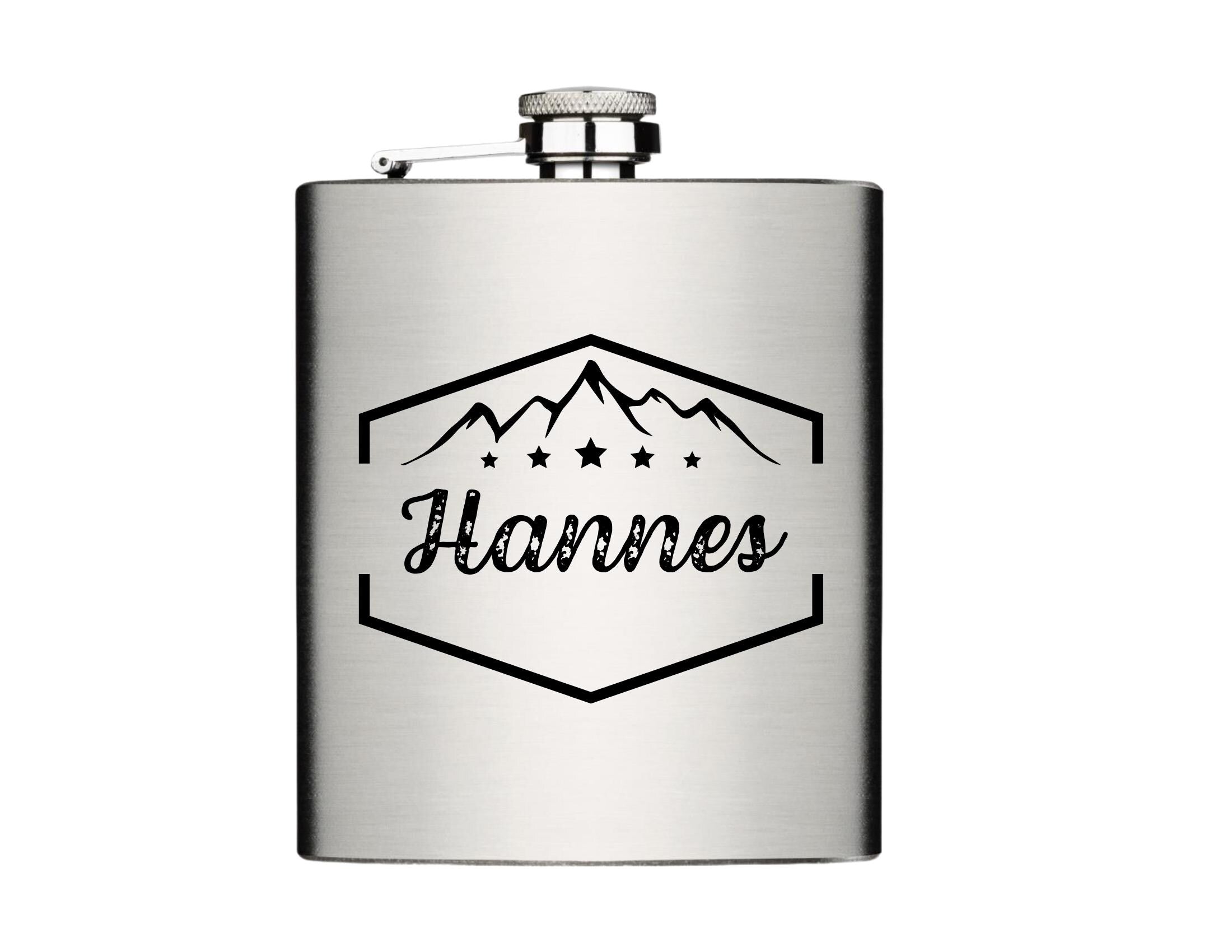 Flachmann für Skifahrer | personalisiertes Geschenk | Edelstahl Trinkflasche | Lasergravur