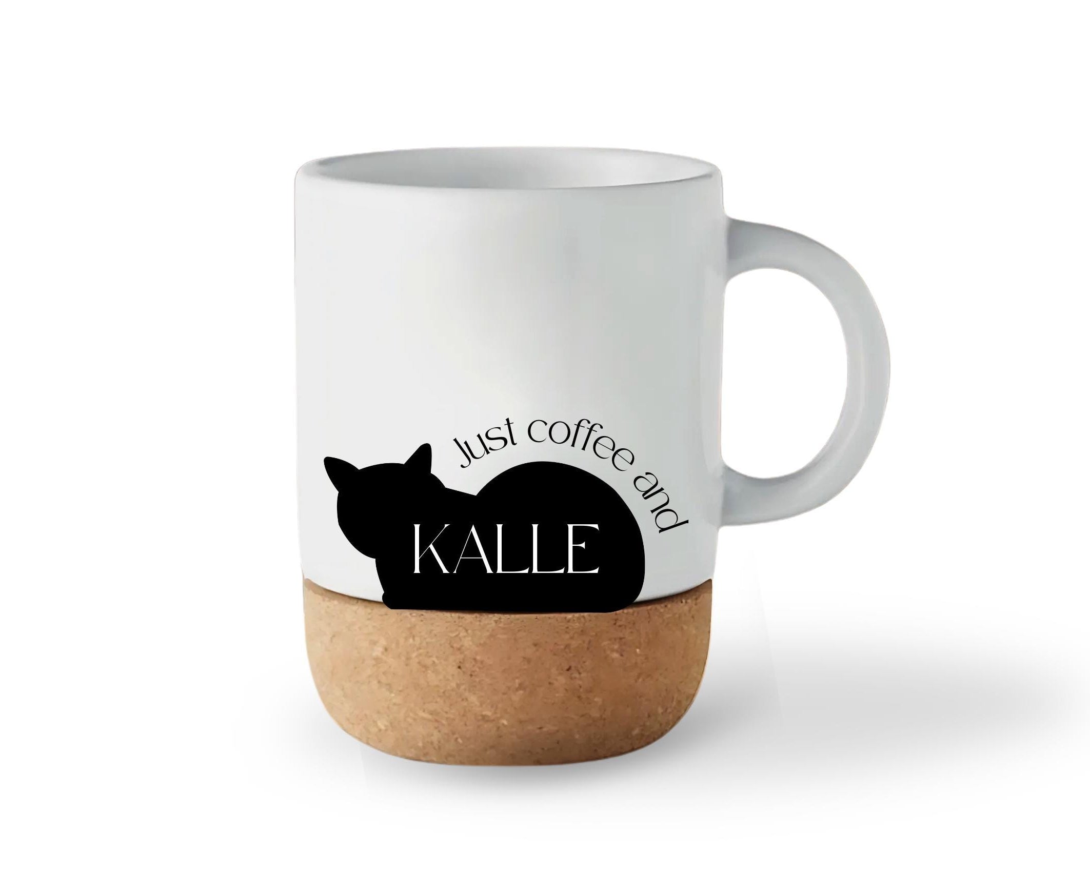 Tasse mit Kork | personalisiert | Katze Katzentasse | Keramiktasse Kork Name | Geschenk Cat Mom