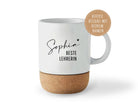 Tasse mit Kork | personalisiert | Geschenk Erzieherin Pflegerin Lehrerin Freundin | Keramiktasse Name
