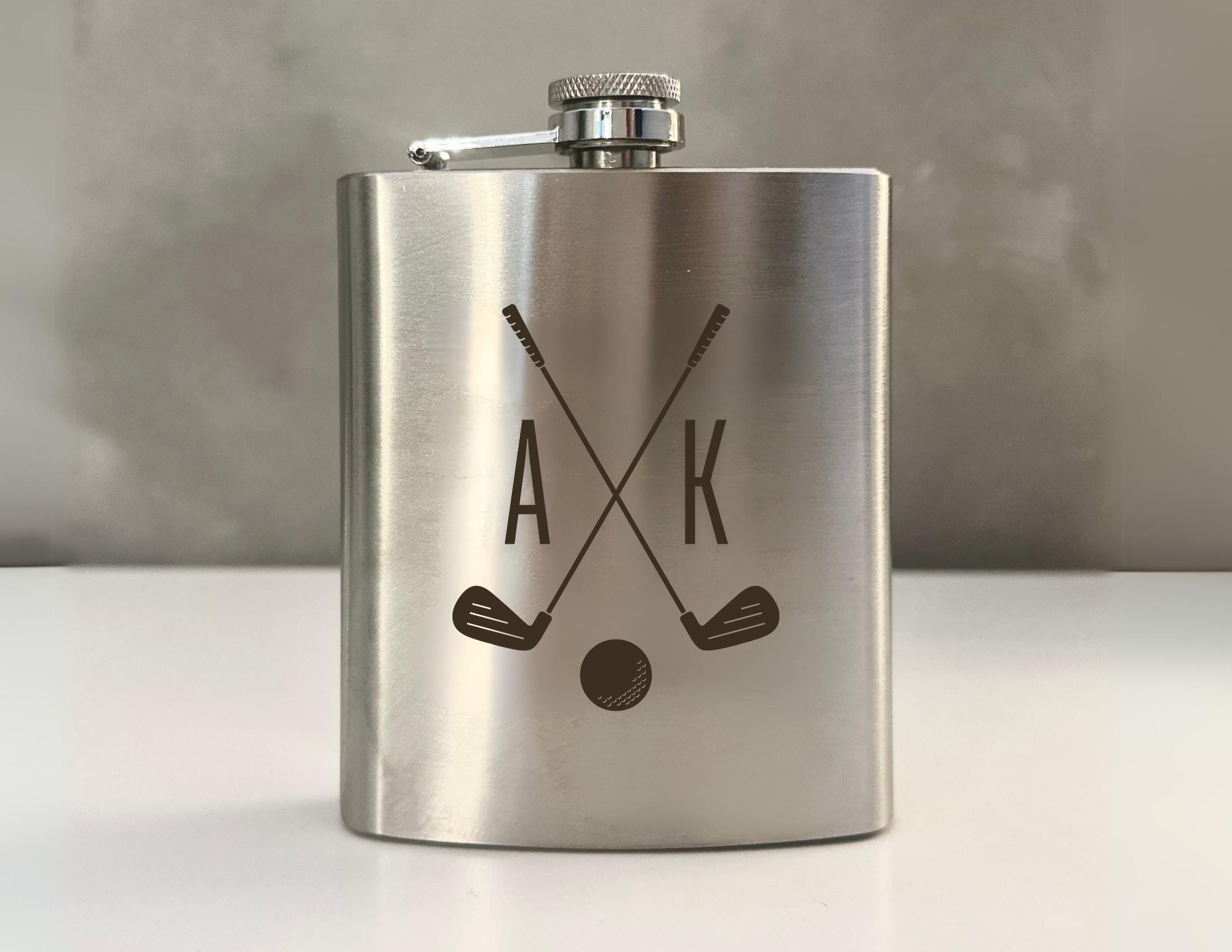 Flachmann | personalisiertes Geschenk für Golfer | Edelstahl Trinkflasche