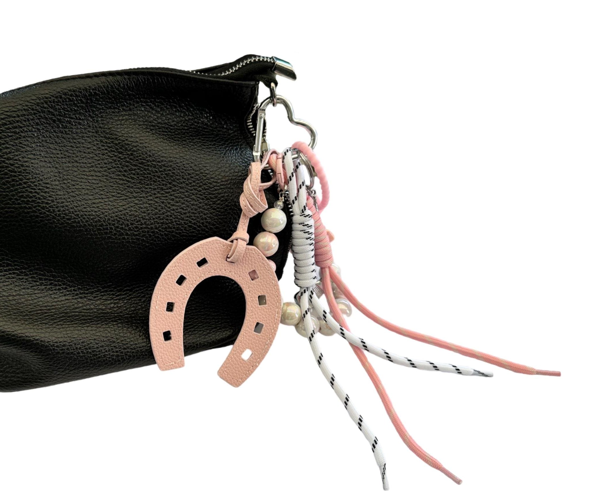 Hufeisen | Anhänger für Tasche oder Schlüssel | Taschenschmuck Taschenanhänger Bag Charm rosa
